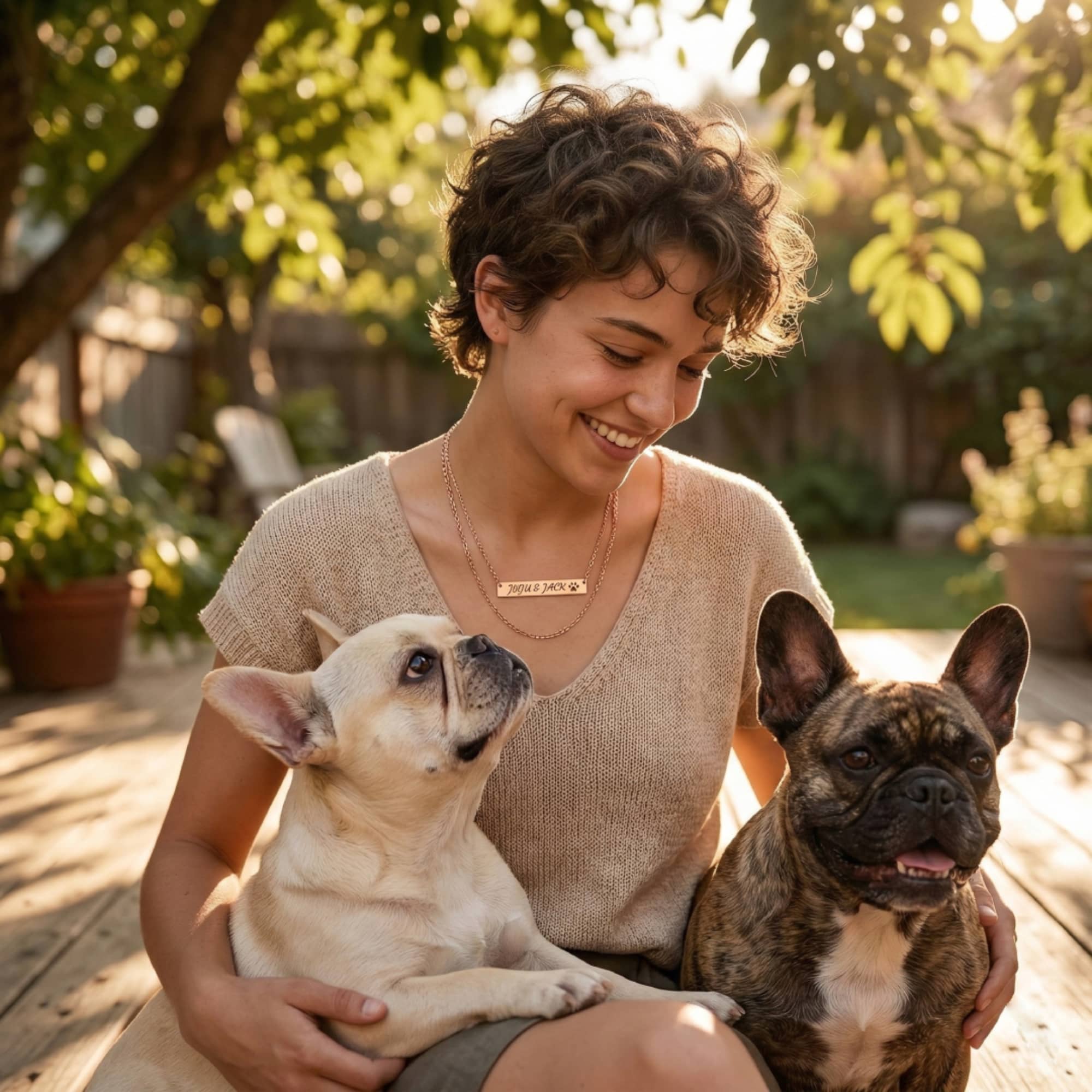 Custom Name Paw Bar Necklace - Rainbow &amp; Gold Queer Pet Mom Gift product thumbnail image