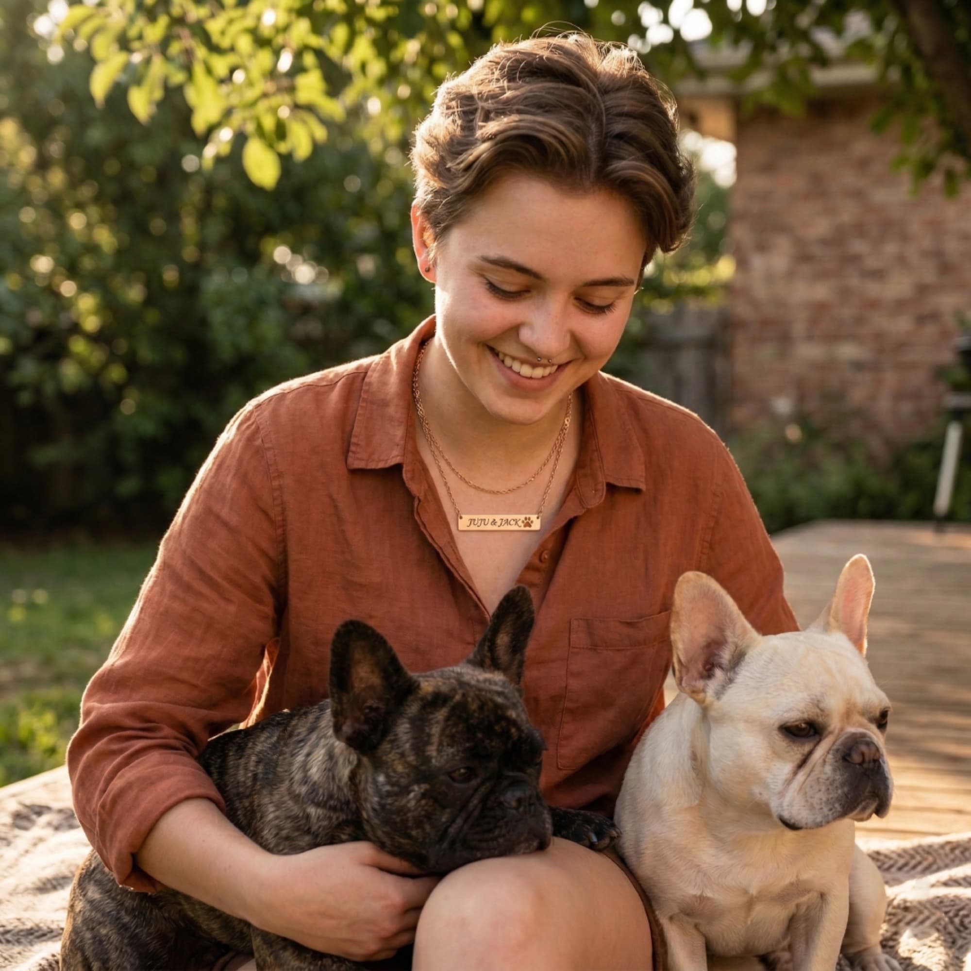Custom Name Paw Bar Necklace - Rainbow & Gold Queer Pet Mom Gift product thumbnail image Custom Name Paw Bar Necklace - Rainbow & Gold Queer Pet Mom Gift product thumbnail image