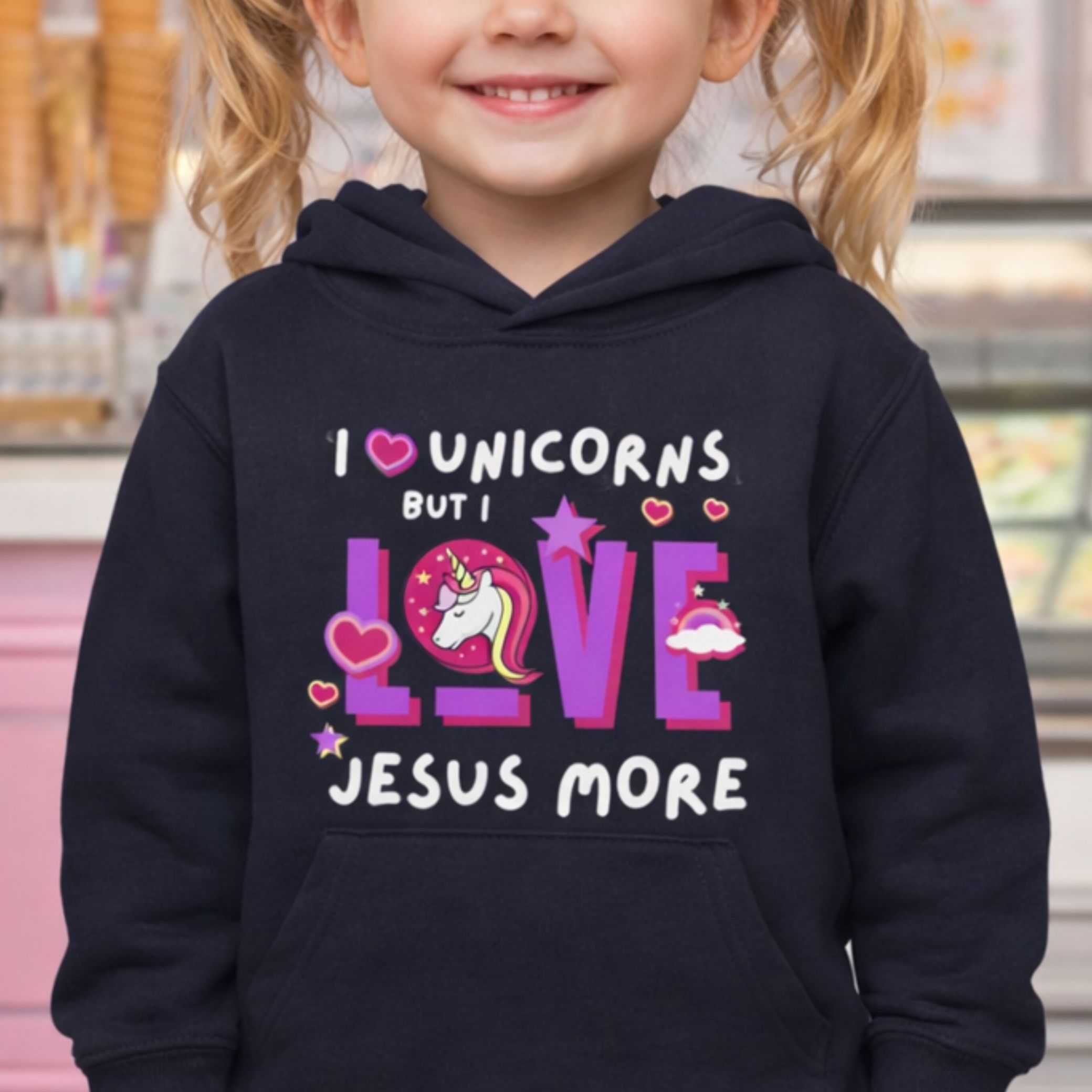 'Jesus Over Unicorns' Toddler Hoodie  product thumbnail image