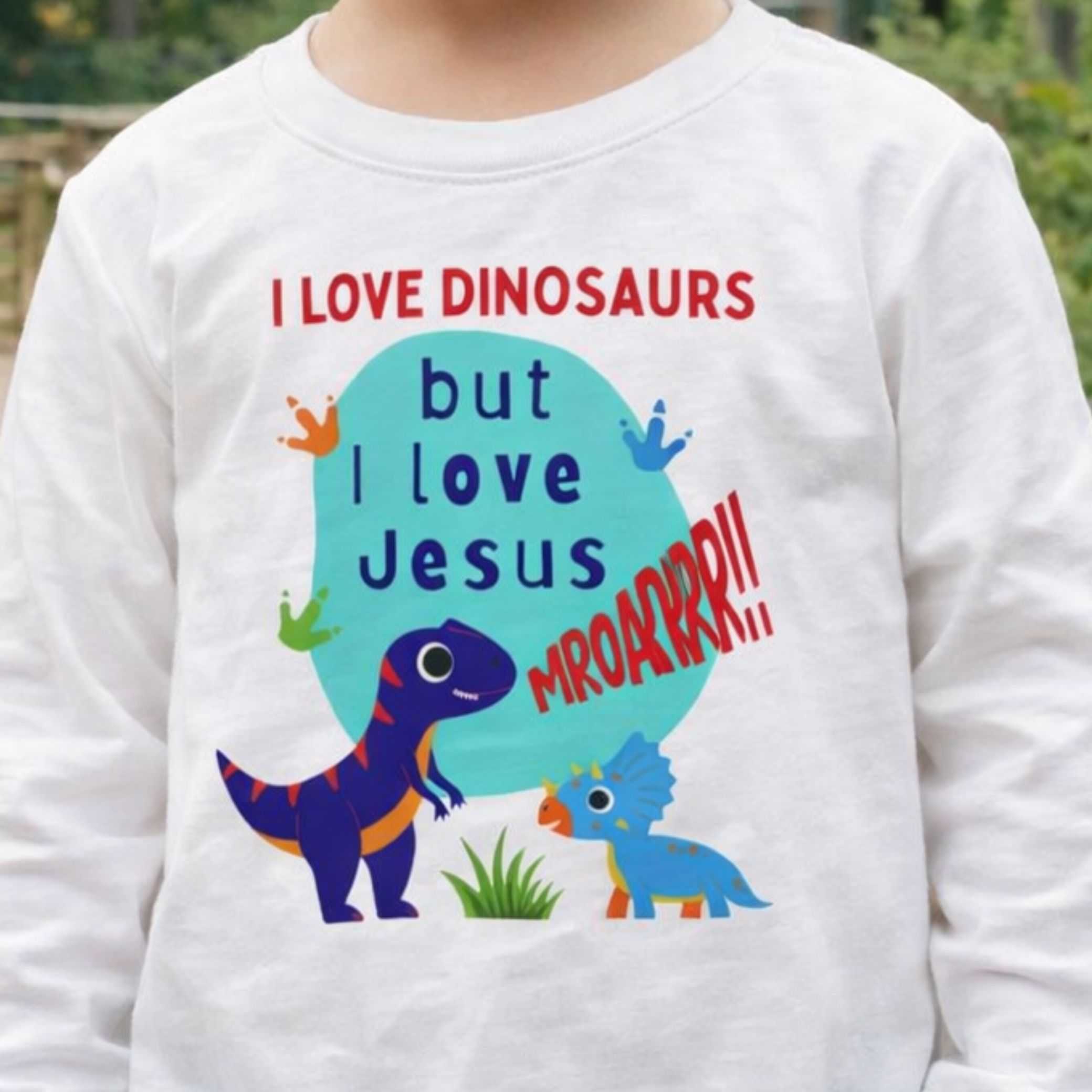 'Jesus Over Dinosaurs' Toddler Long Sleeve Tee  product thumbnail image