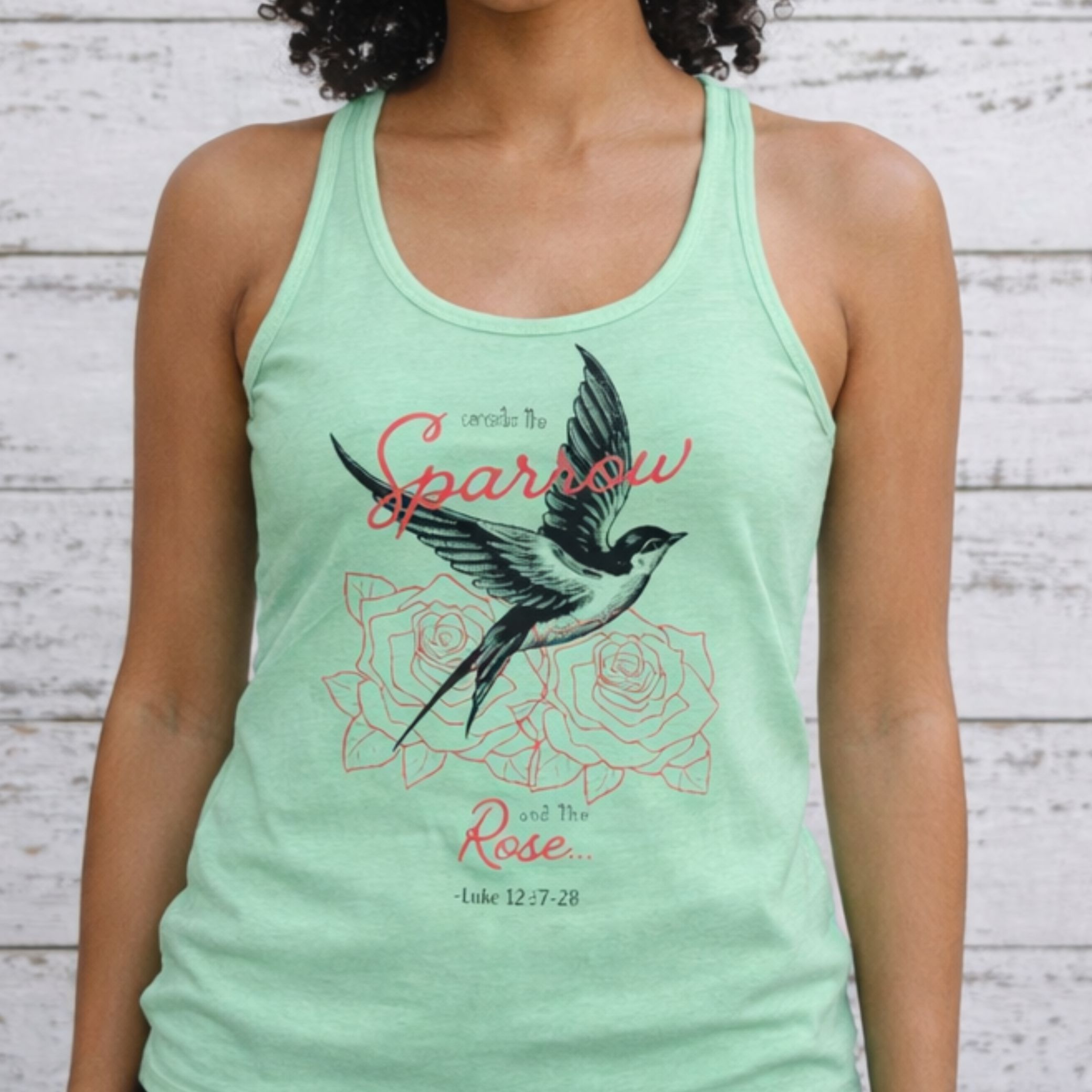 'Sparrow And Rose' Racerback Tank