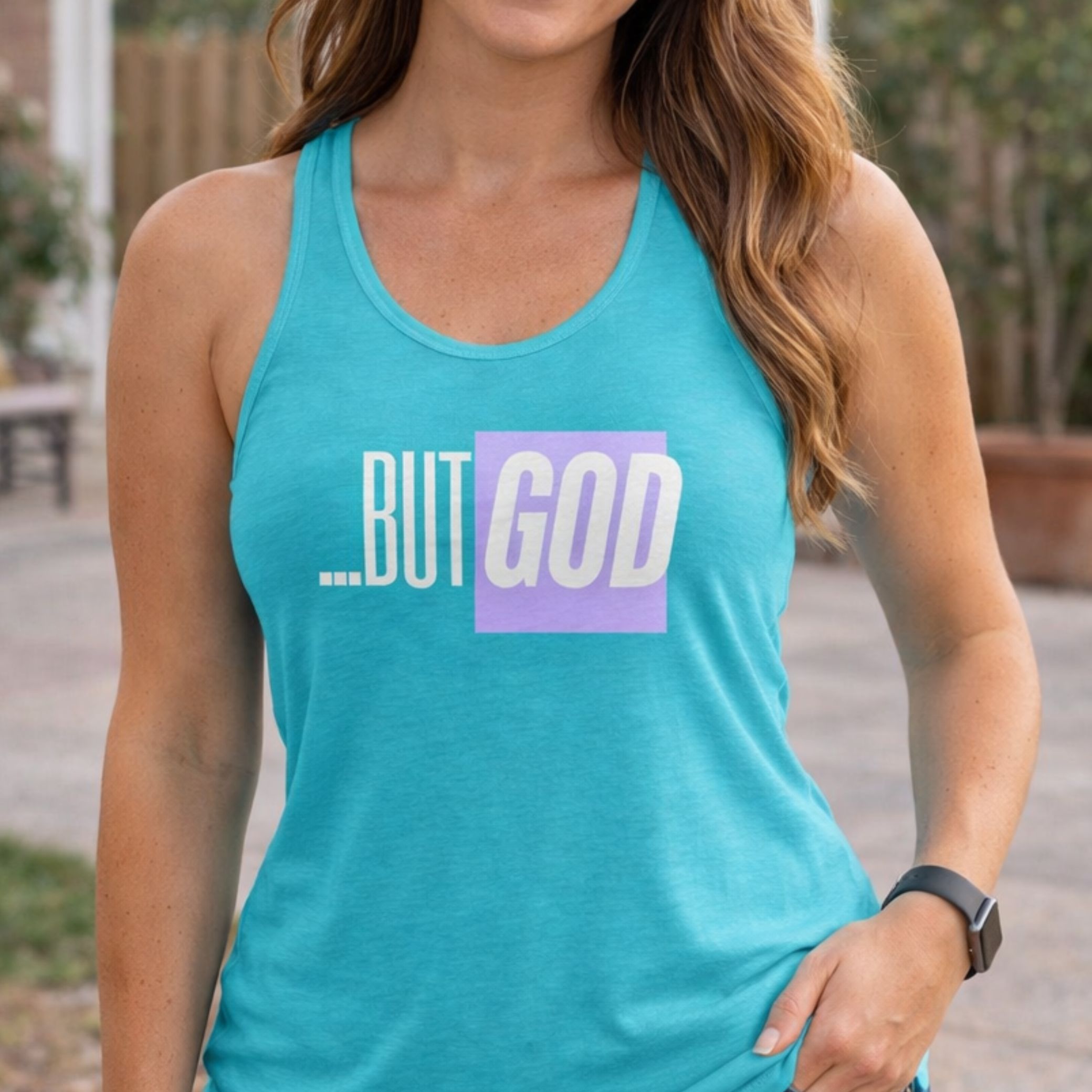 'But God' Racerback Tank