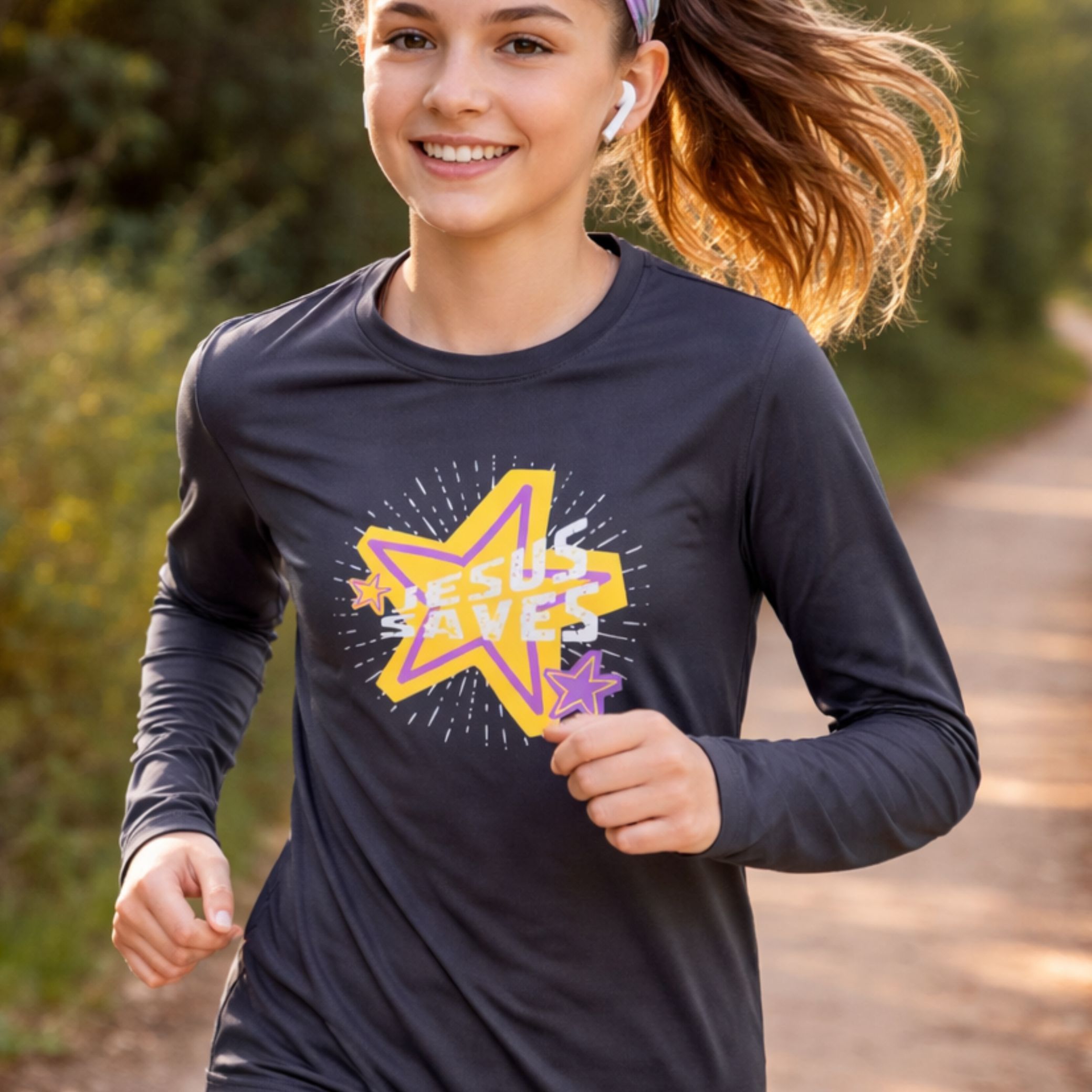 'Jesus Saves' Youth Long Sleeve product thumbnail image 'Jesus Saves' Youth Long Sleeve product thumbnail image