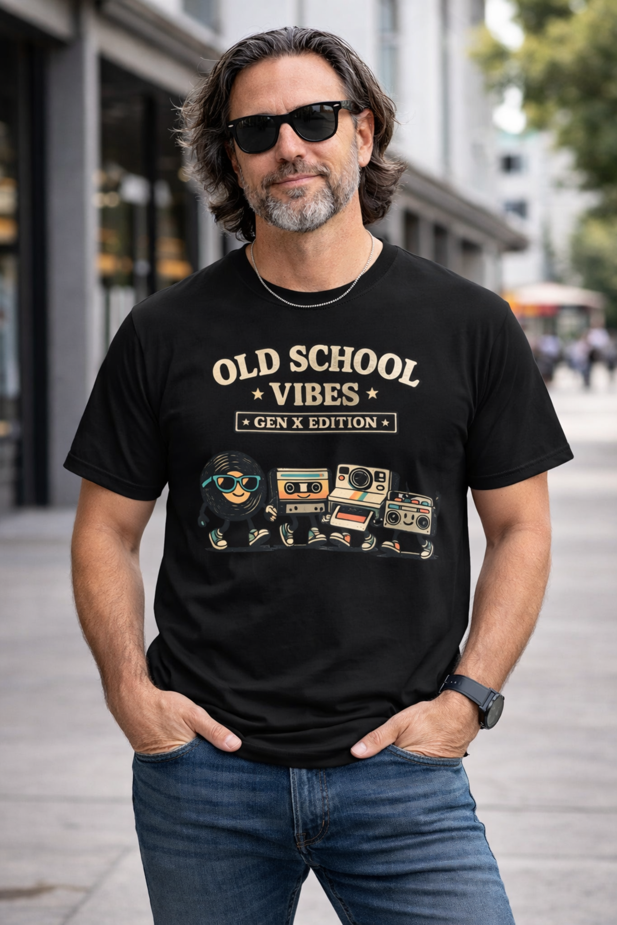 Old School Vibes T-Shirt — Gen X Edition Retro Vinyl, Cassette & Walkman Tee product thumbnail image Old School Vibes T-Shirt — Gen X Edition Retro Vinyl, Cassette & Walkman Tee product thumbnail image