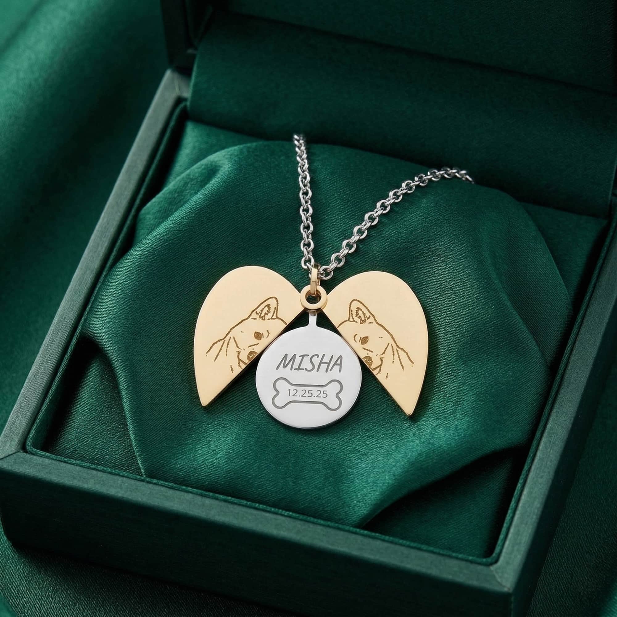 Custom Hidden Heart Necklace - Queer Pet Mom Mother's Day Gift - 316L Steel product thumbnail image Custom Hidden Heart Necklace - Queer Pet Mom Mother's Day Gift - 316L Steel product thumbnail image