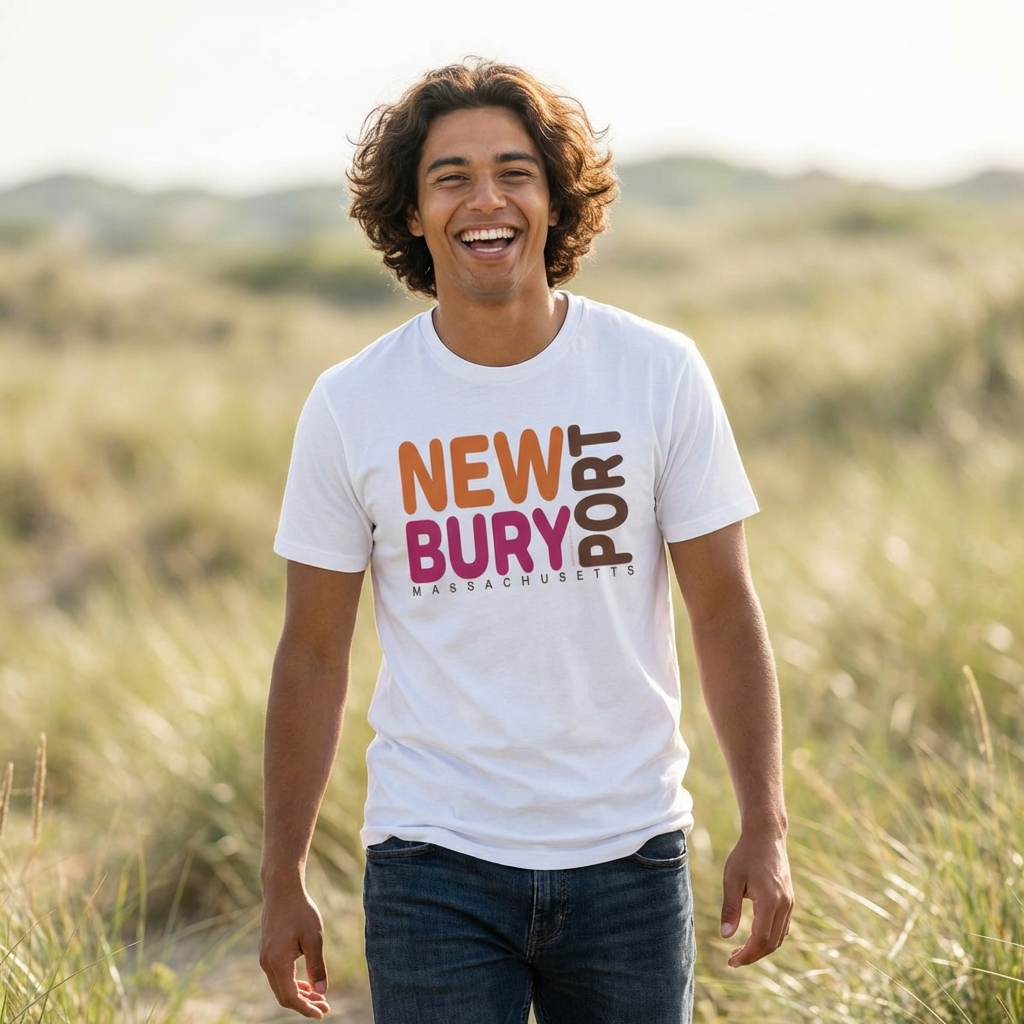 Newburyport Massachusetts Retro Bold Color Tee - not dollar store junk, our shirts are 100% heavy cotton you'll wear over and over - FREE SHIPPING. product thumbnail image Newburyport Massachusetts Retro Bold Color Tee - not dollar store junk, our shirts are 100% heavy cotton you'll wear over and over - FREE SHIPPING. product thumbnail image