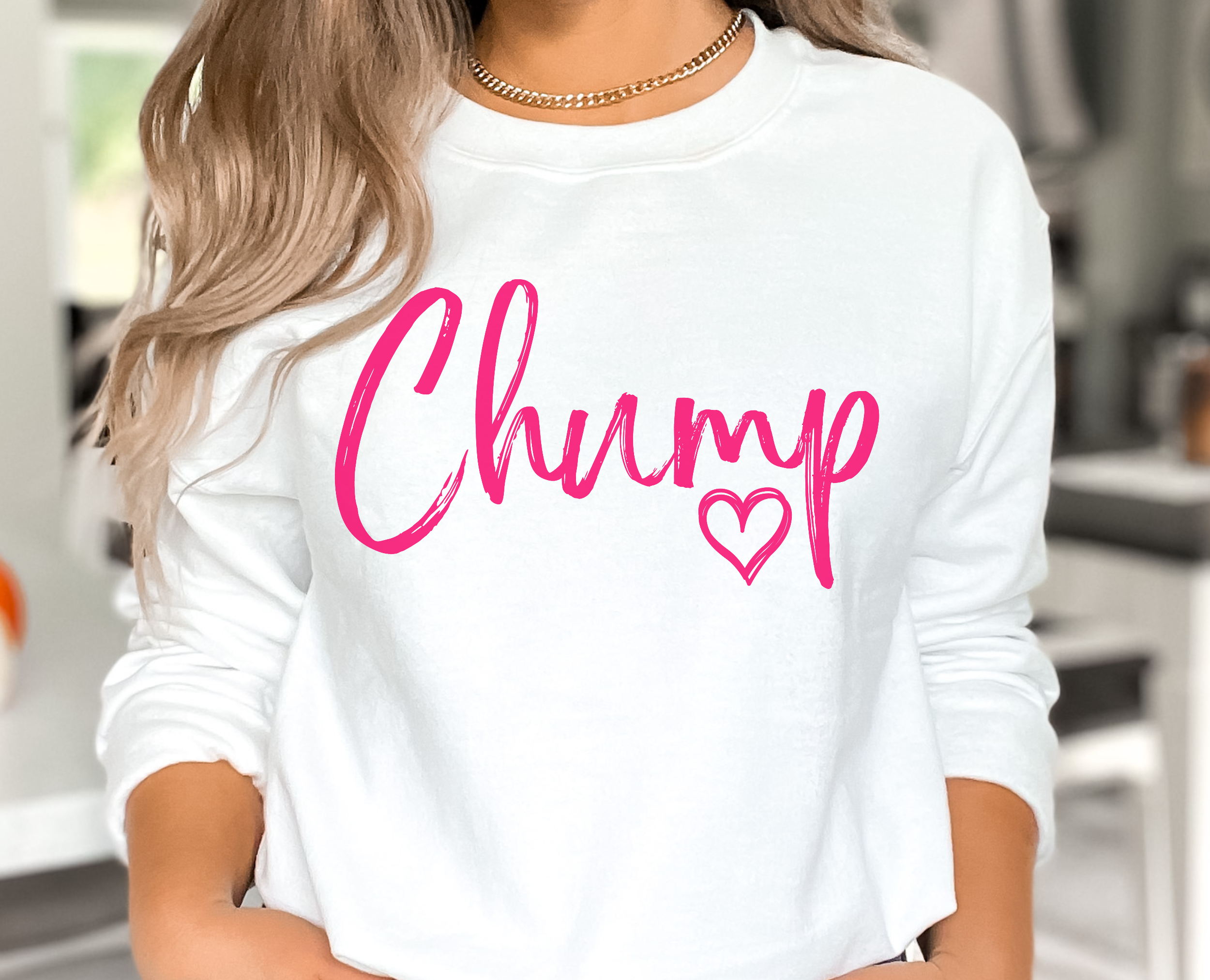 Cute Pink Heart Chump Cozy Sweatshirt product thumbnail image