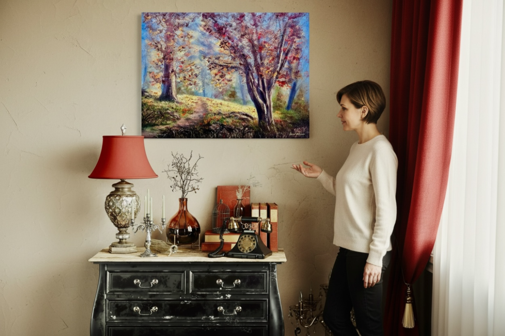 Path to Autumn Canvas Wall Art — 16x20 Matte Stretched Autumn Landscape product thumbnail image Path to Autumn Canvas Wall Art — 16x20 Matte Stretched Autumn Landscape product thumbnail image