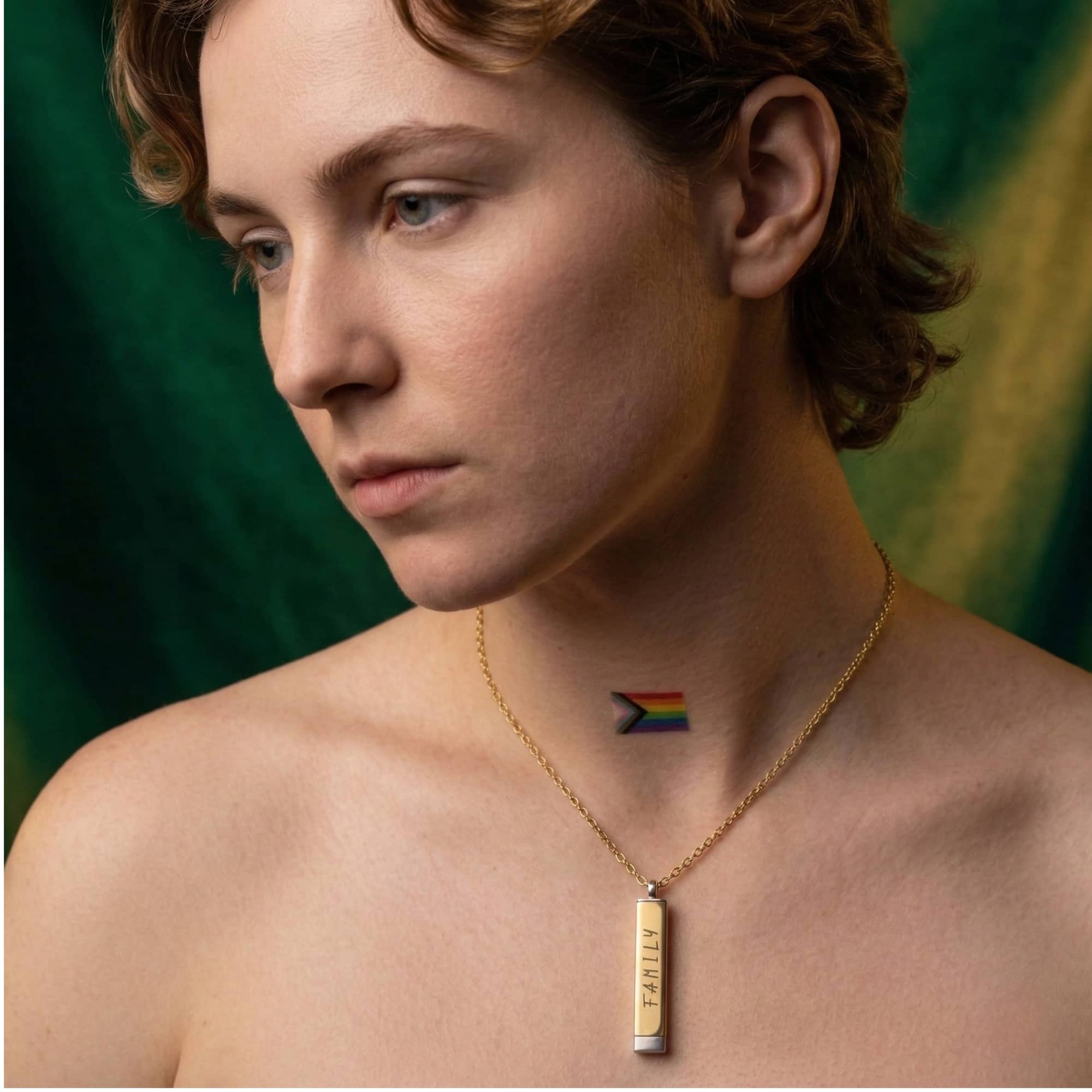 Secret Message Pendant Engraved The "Secret Family" Sliding Bar Necklace: A Gift for Mother’s Day, Anniversary, or Birthday.  product thumbnail image