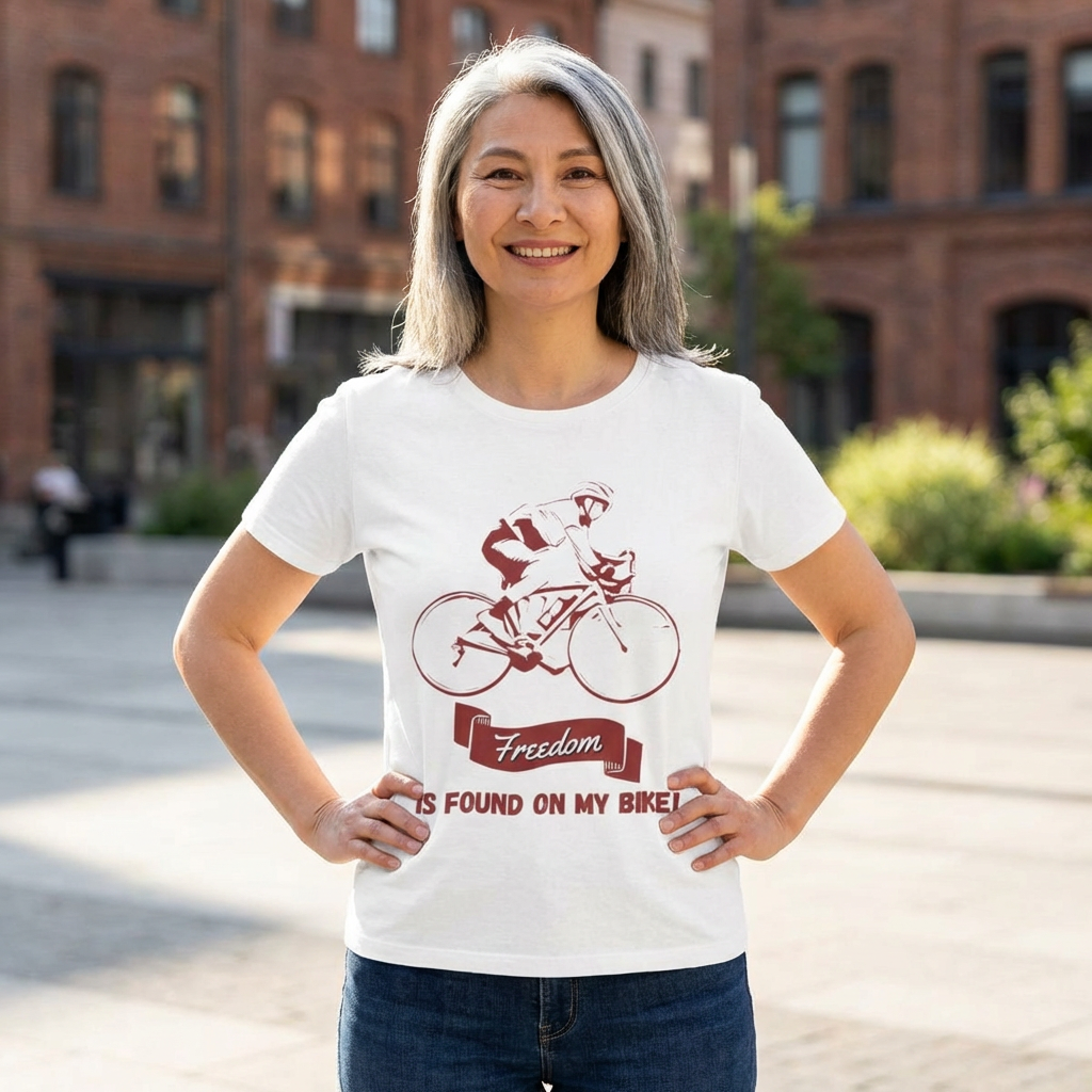 Cycling T-Shirt — "Freedom Is Found On My Bike" Graphic Tee for Bike Lovers