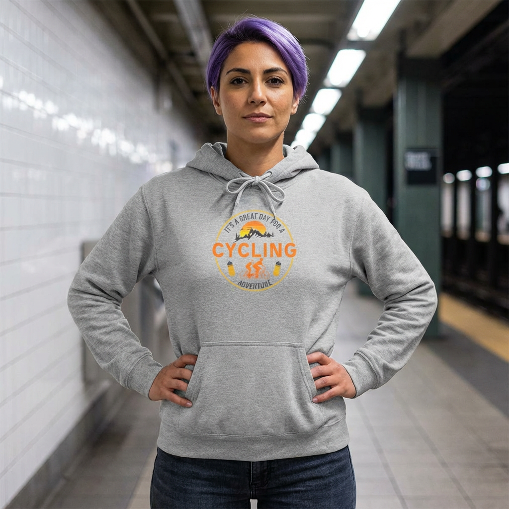 Cycling Adventure Unisex Hoodie, Cute Cycling Gift, Sports Wear, Outdoor Apparel, Fitness Hoodie, Cozy Hooded Sweatshirt