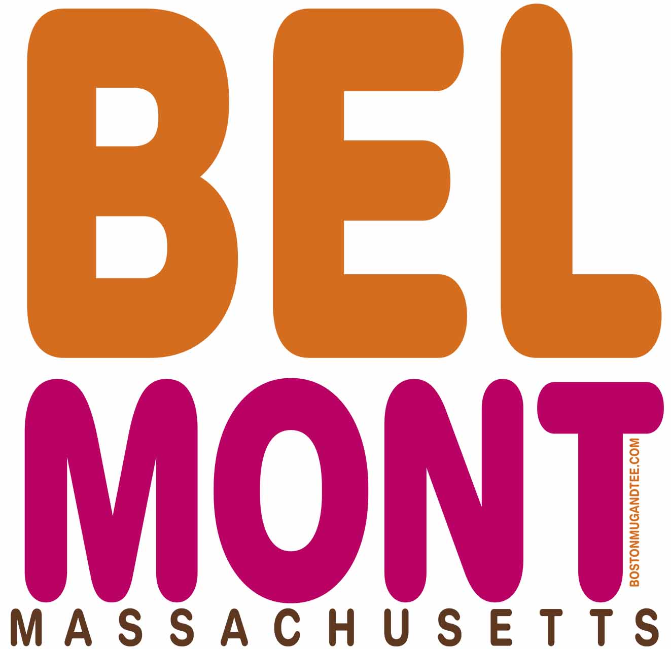 Belmont Massachusetts Retro Bold Tee | Hometown Pride | 100% Cotton  product thumbnail image