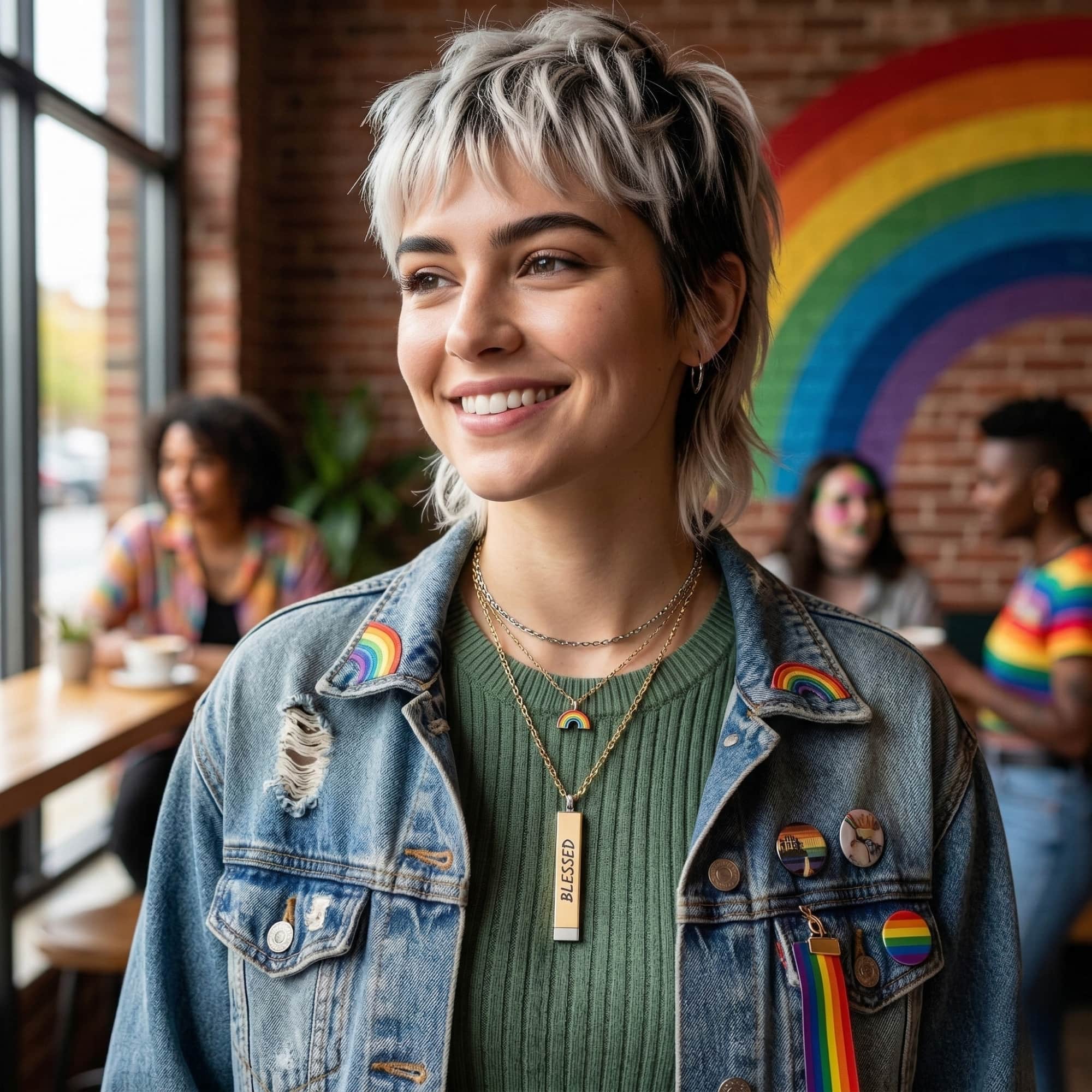 "Blessed" Queer Pet Mom Necklace - Custom Hidden Message Sliding Bar product thumbnail image "Blessed" Queer Pet Mom Necklace - Custom Hidden Message Sliding Bar product thumbnail image