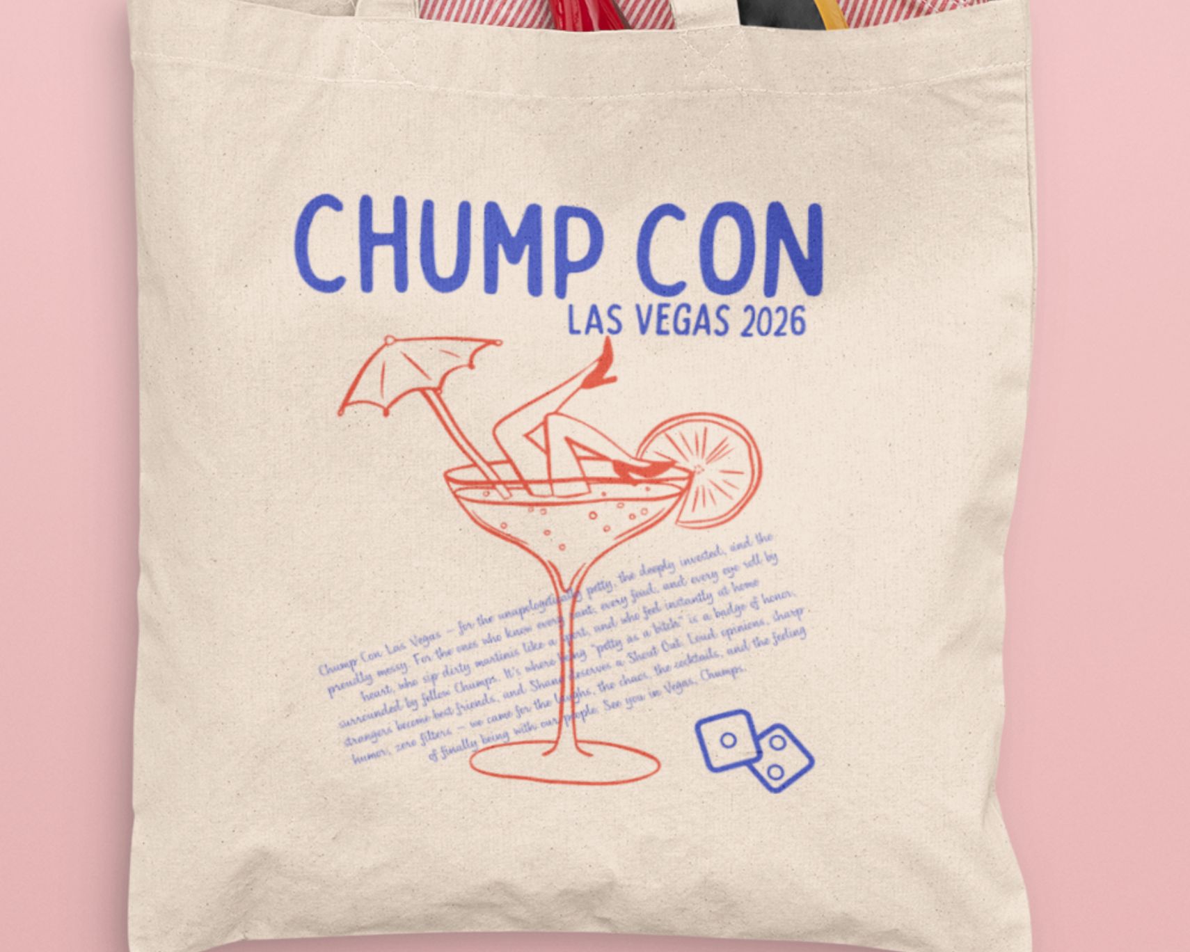 Chump Con Cocktail fun Tote Bag product thumbnail image
