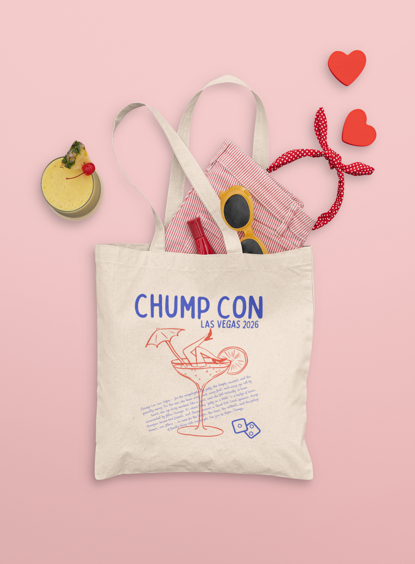 Chump Con Cocktail fun Tote Bag product thumbnail image Chump Con Cocktail fun Tote Bag product thumbnail image