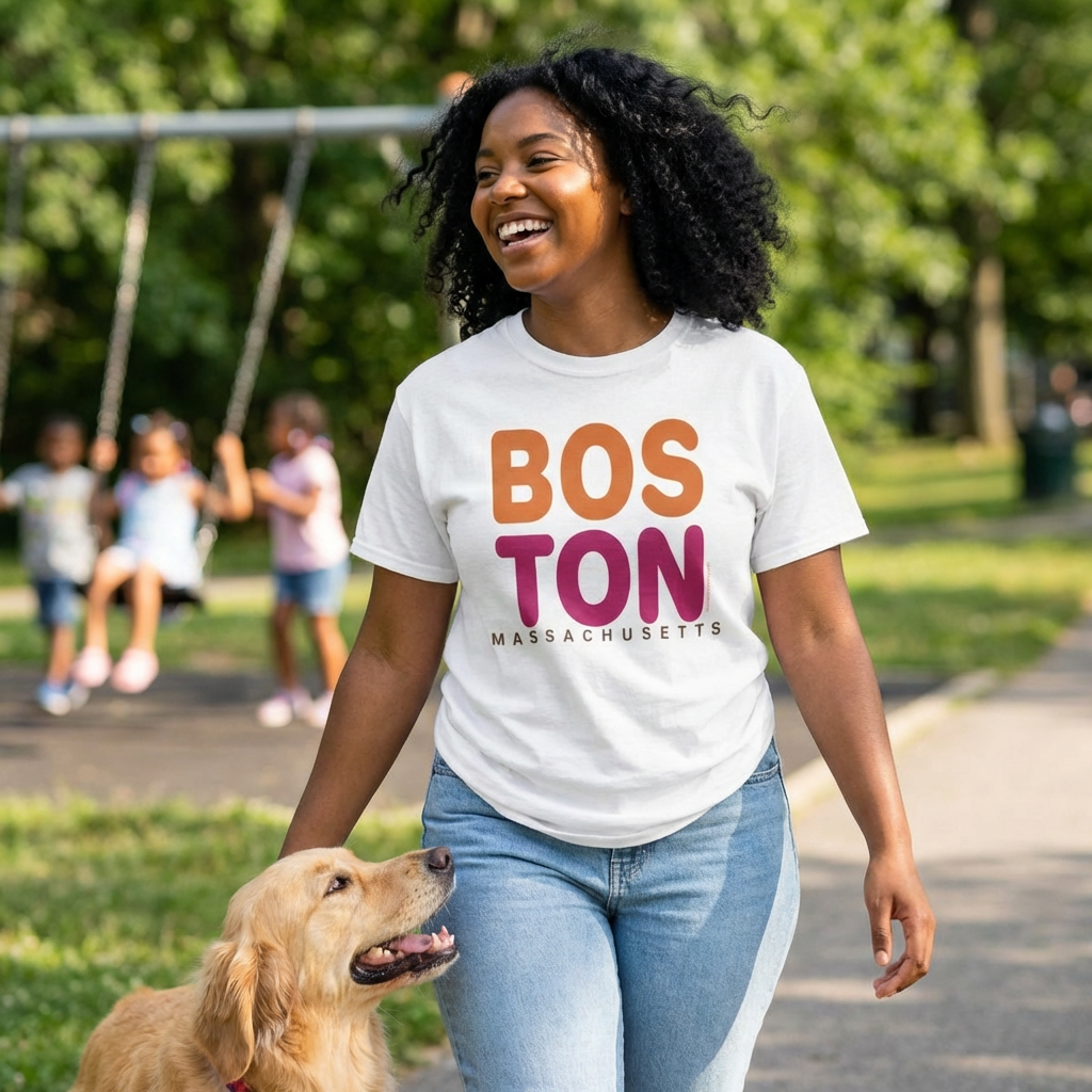 Boston Massachusetts Retro Bold Color Tee - not dollar store junk, our shirts are 100% heavy cotton you'll wear over and over - FREE SHIPPING. product thumbnail image Boston Massachusetts Retro Bold Color Tee - not dollar store junk, our shirts are 100% heavy cotton you'll wear over and over - FREE SHIPPING. product thumbnail image