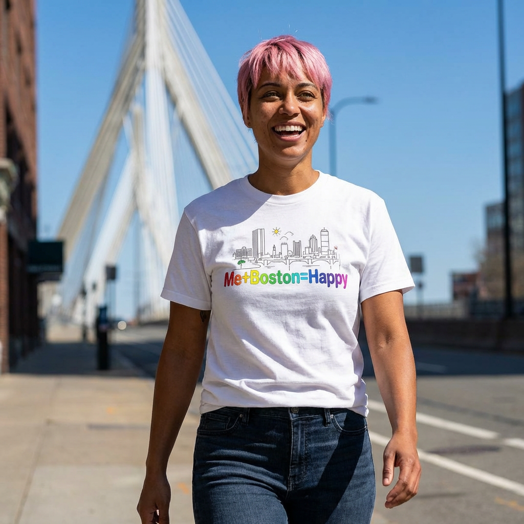Me+Boston Cityscape Short Sleeve Tee - Museum Style Minimalist Modern Skyline - not dollar store junk, our shirts are 100% heavy cotton you'll wear over and over - FREE SHIPPING. product thumbnail image