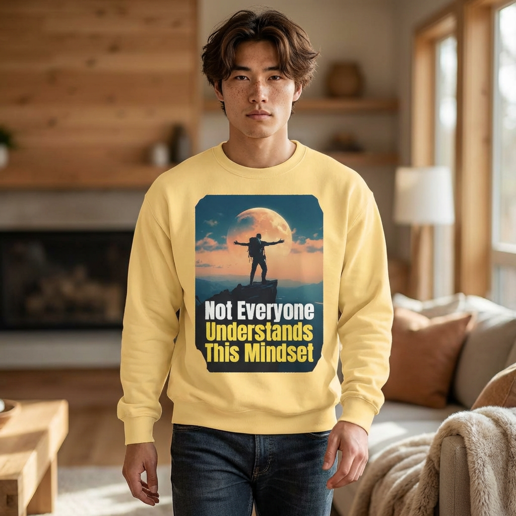 Mindset Graphic Sweatshirt — "Not Everyone Understands This Mindset" Inspirational Crewneck product thumbnail image Mindset Graphic Sweatshirt — "Not Everyone Understands This Mindset" Inspirational Crewneck product thumbnail image