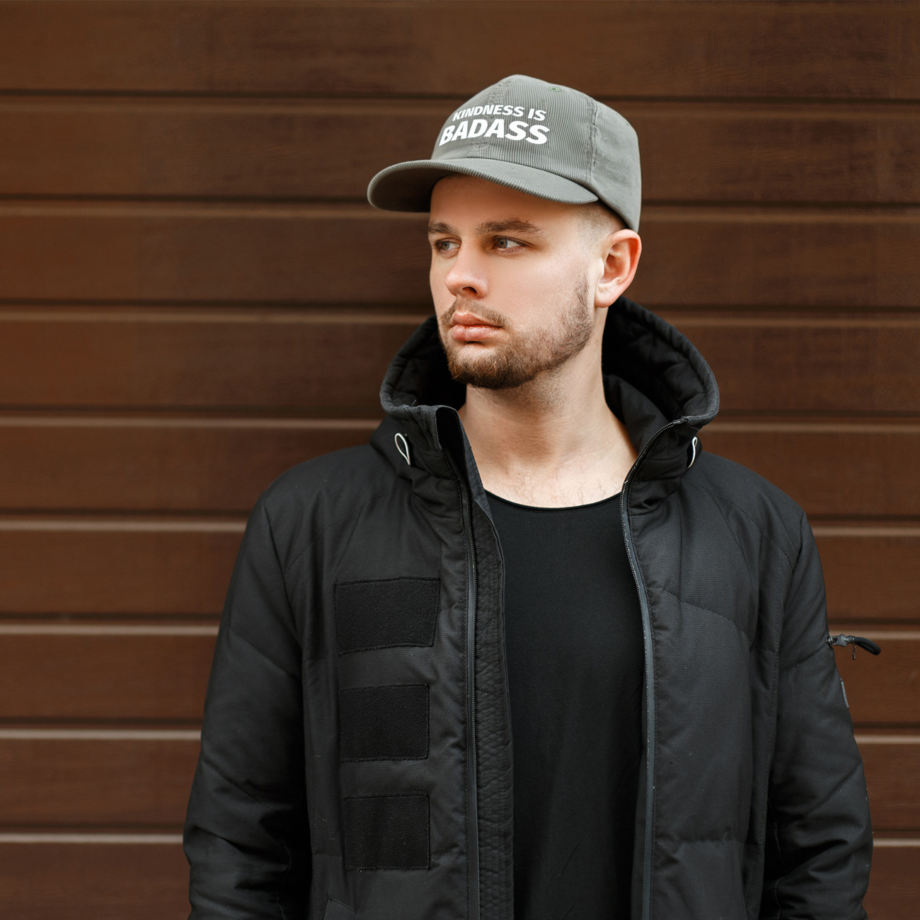 Vintage Corduroy Cap — "Kindness Is Badass" Embroidered Hat