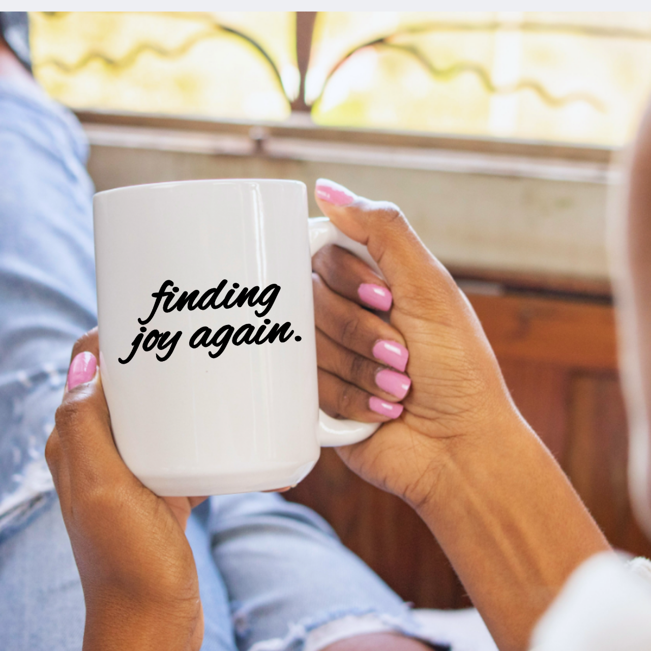 Finding Joy Again. White Coffee Mug (11oz &amp; 15oz) product thumbnail image