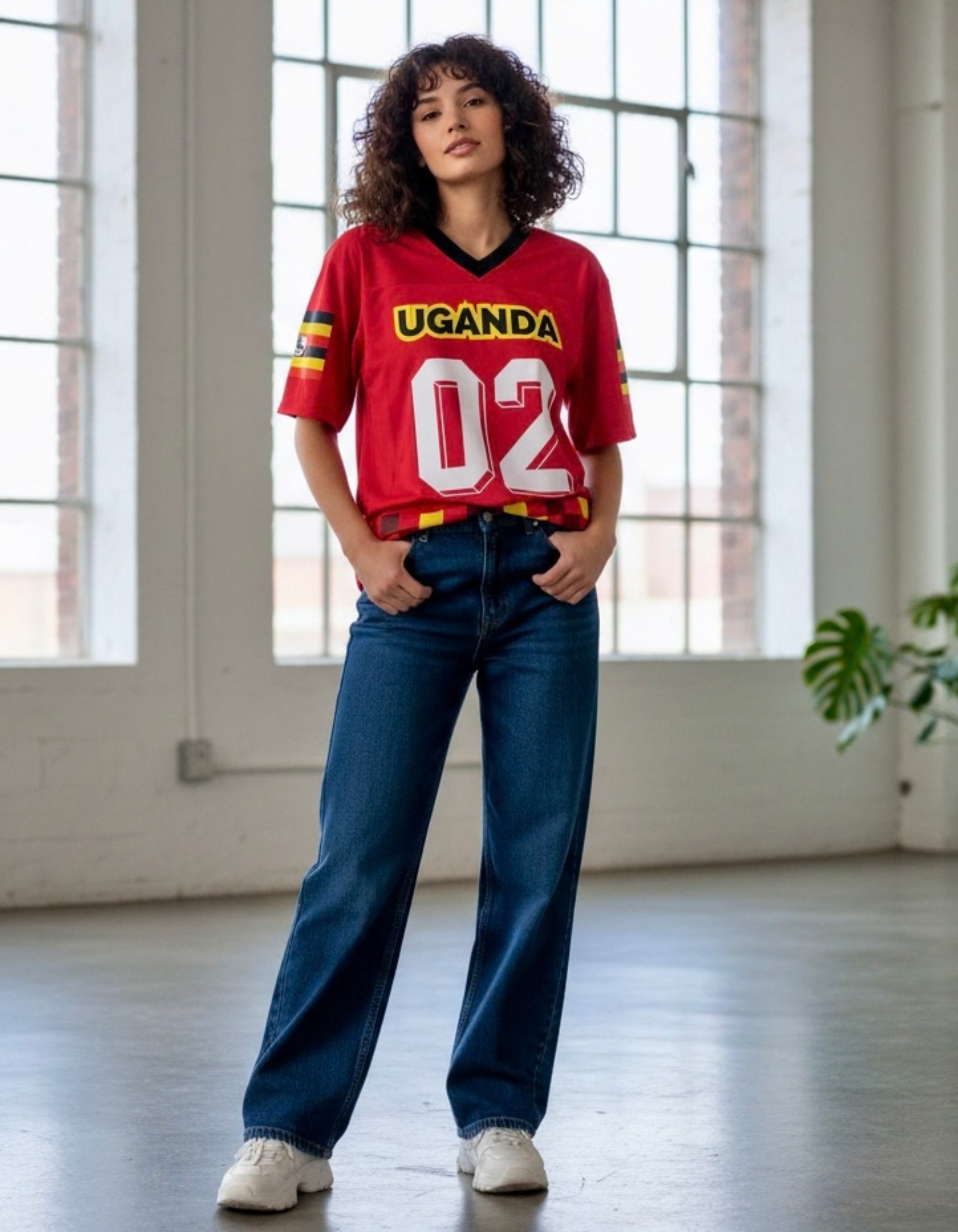 Uganda Football Jersey - 'UGANDA 02' Red Soccer Shirt with Crested Crane & 'For God And My Country' product thumbnail image Uganda Football Jersey - 'UGANDA 02' Red Soccer Shirt with Crested Crane & 'For God And My Country' product thumbnail image