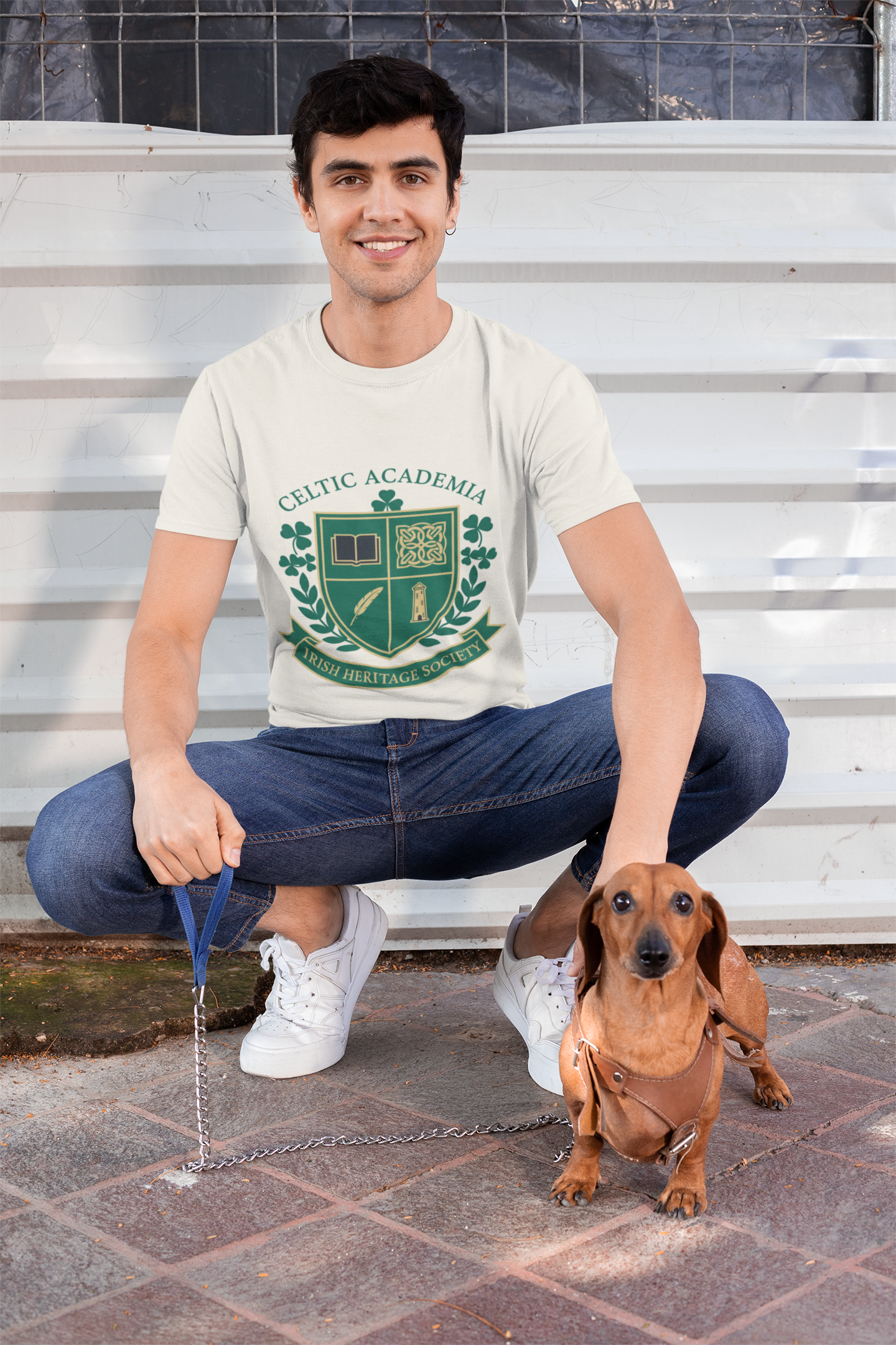 Celtic Academia Crest Tee | Irish Heritage, Emerald Dark Academia