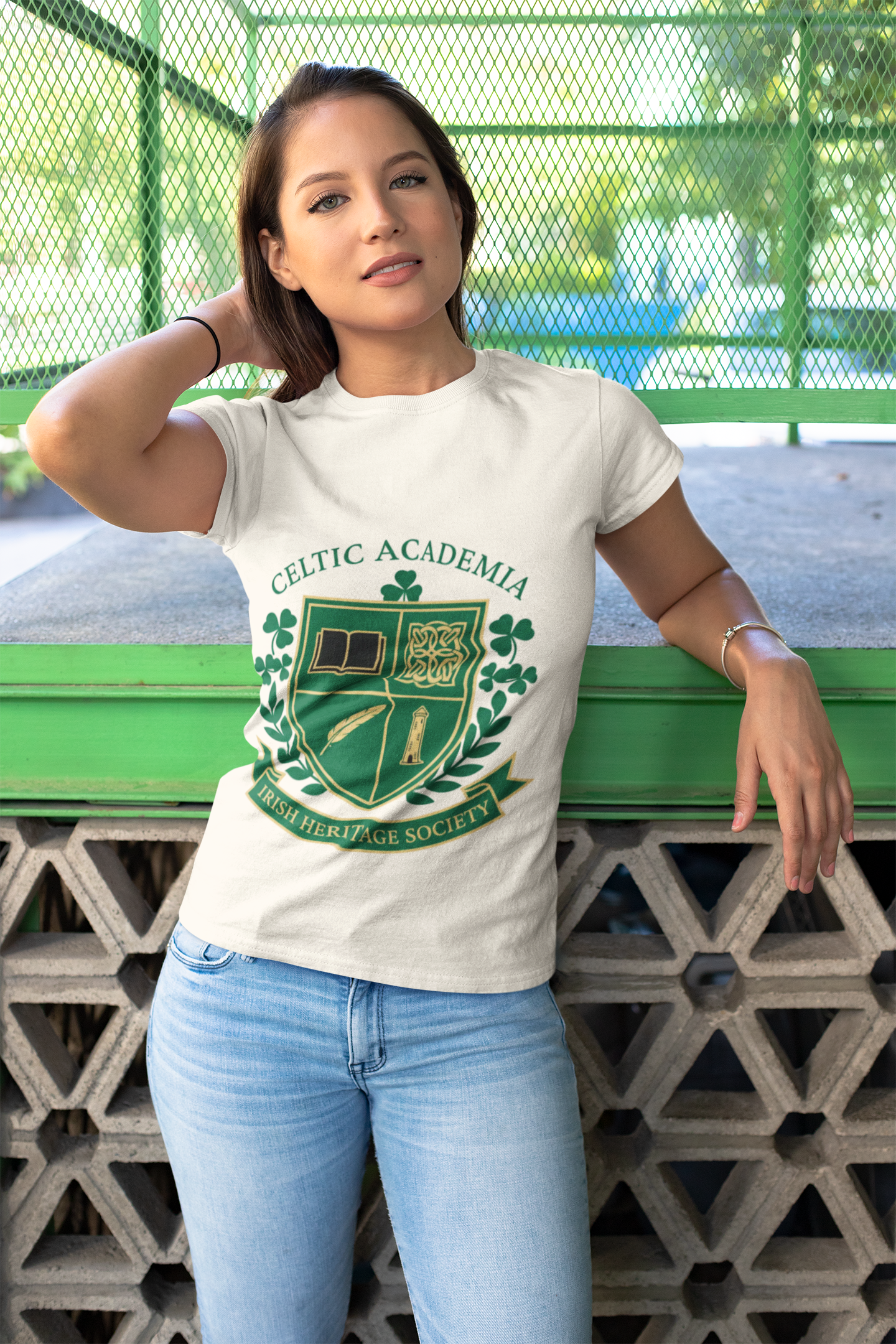 Celtic Academia Crest Tee | Irish Heritage, Emerald Dark Academia product thumbnail image Celtic Academia Crest Tee | Irish Heritage, Emerald Dark Academia product thumbnail image