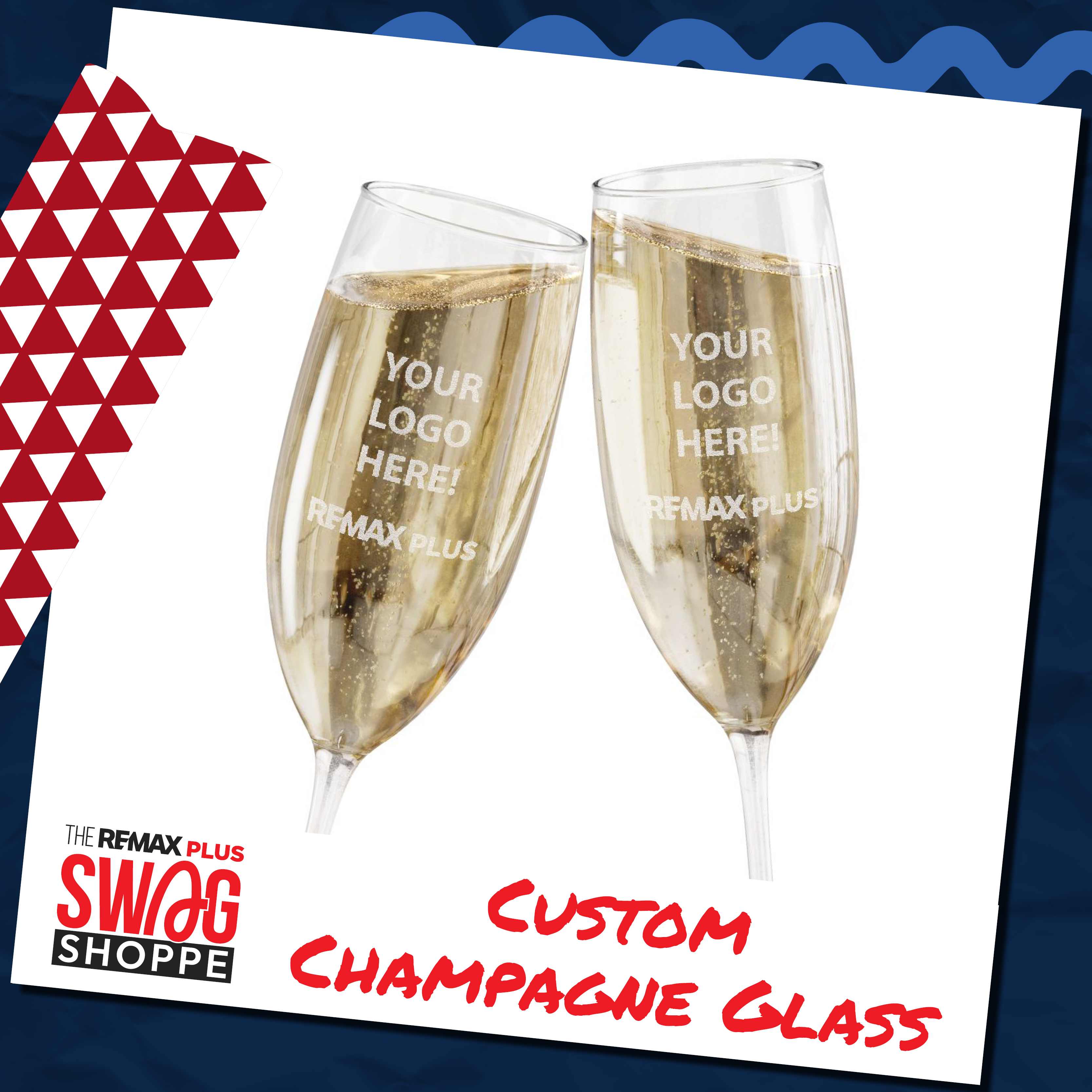 Custom REMAX Plus: Champagne Glass, 8oz (Engraving)
