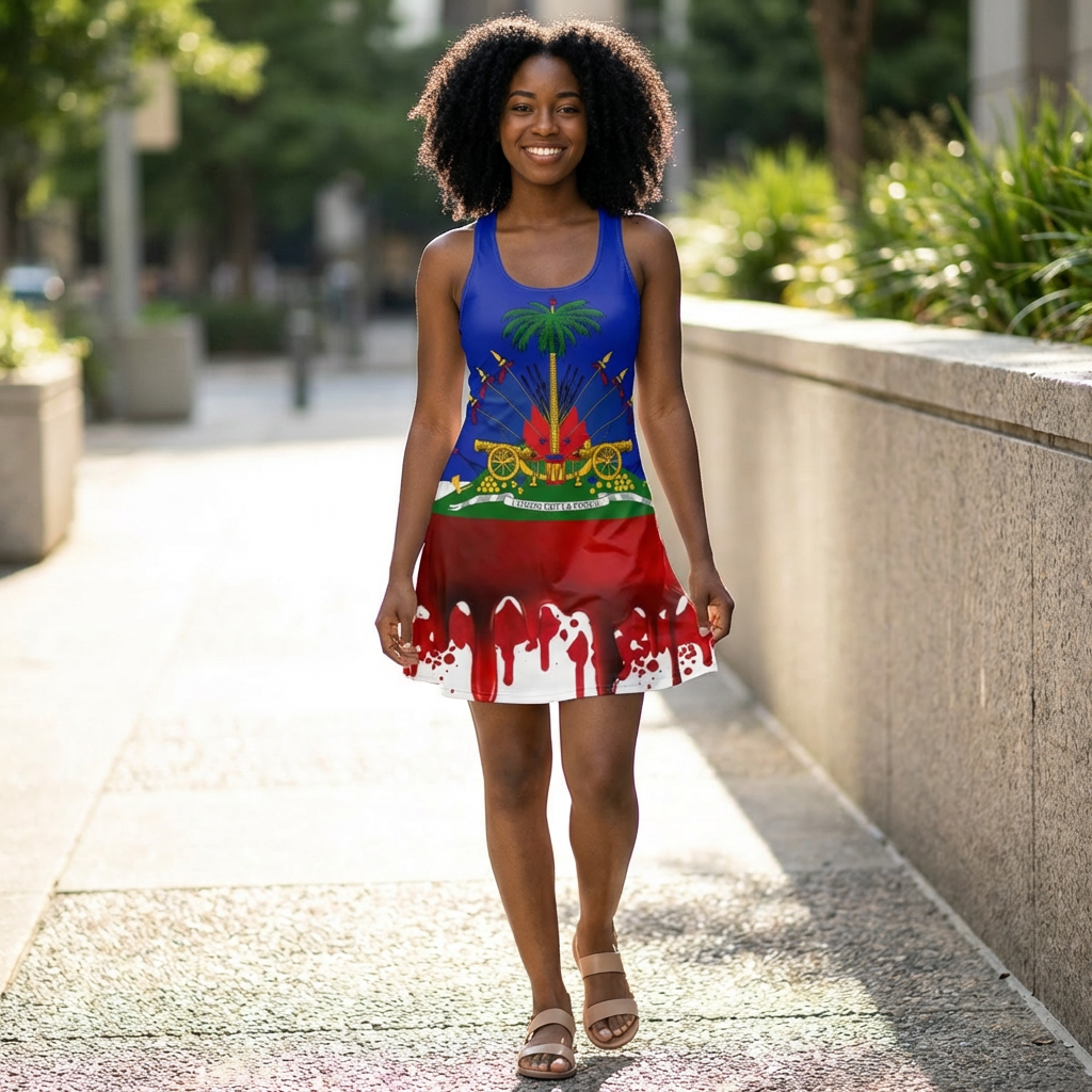 Haitian Flag Racerback Dress