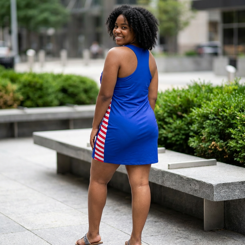 Haitian Flag Racerback Dress product thumbnail image Haitian Flag Racerback Dress product thumbnail image
