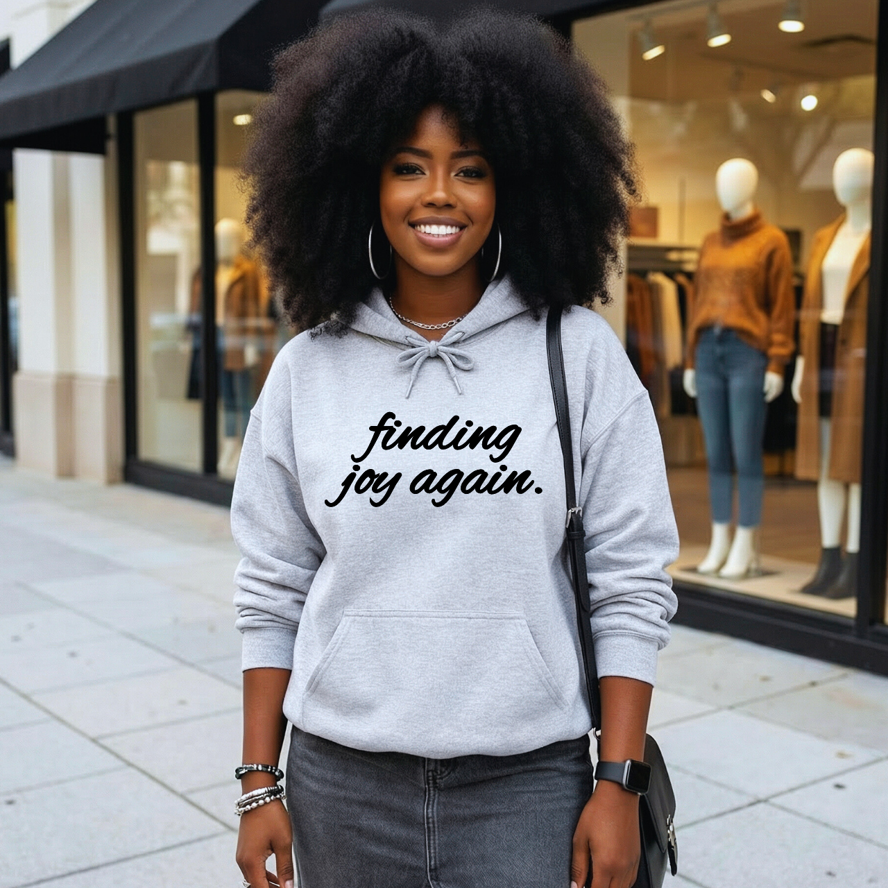 Finding Joy Again Motivational Graphic Hoodie