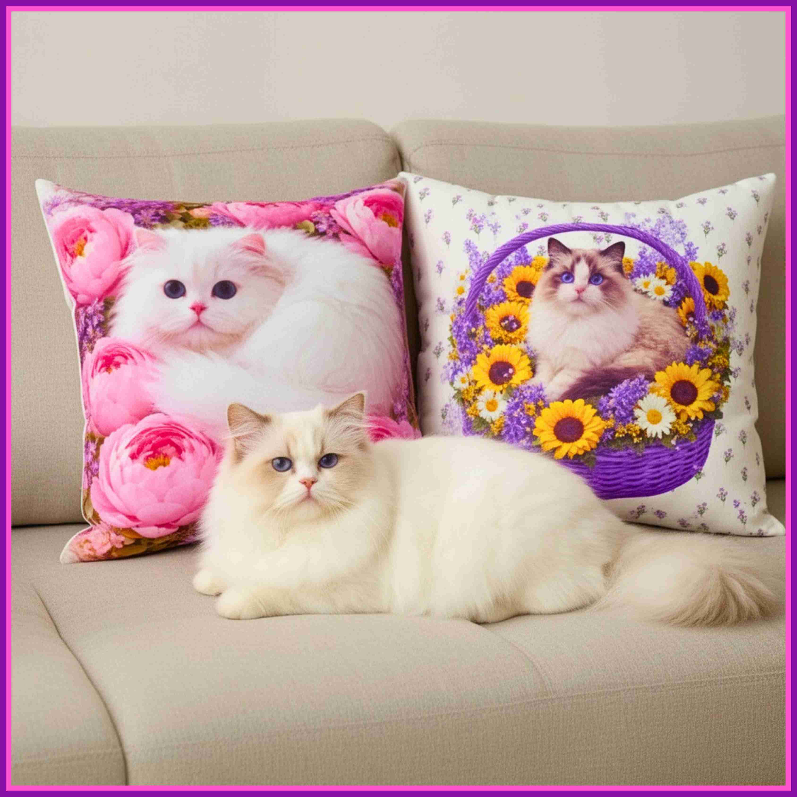 Cat Decorations for Home | Cute Cat Couch Cushion | Cat Pillows product thumbnail image Cat Decorations for Home | Cute Cat Couch Cushion | Cat Pillows product thumbnail image