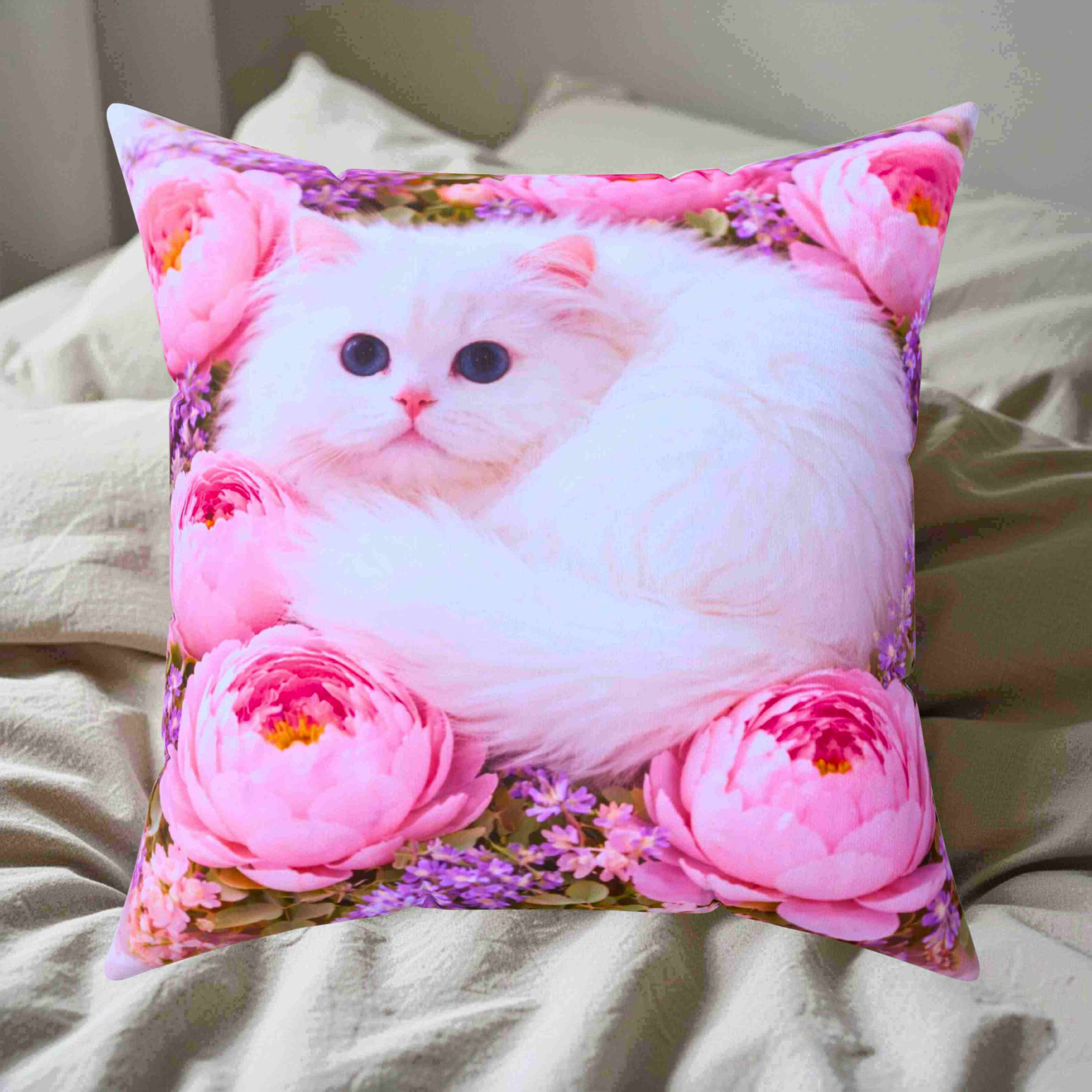 Cat Decorations for Home | Cute Cat Couch Cushion | Cat Pillows  product thumbnail image