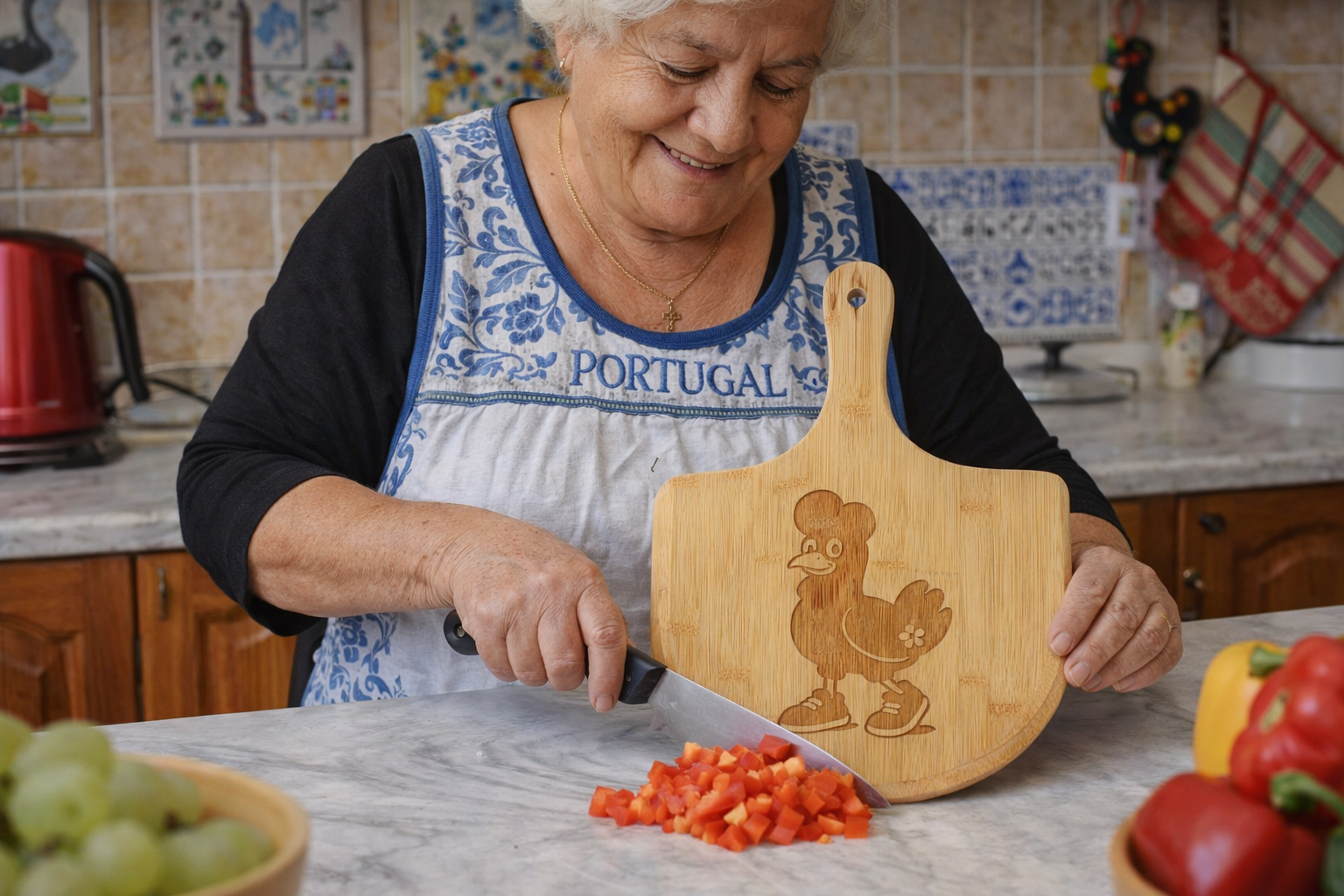 Engraved Galo Fernando Barcelos Bamboo Pizza Board/Cutting Board