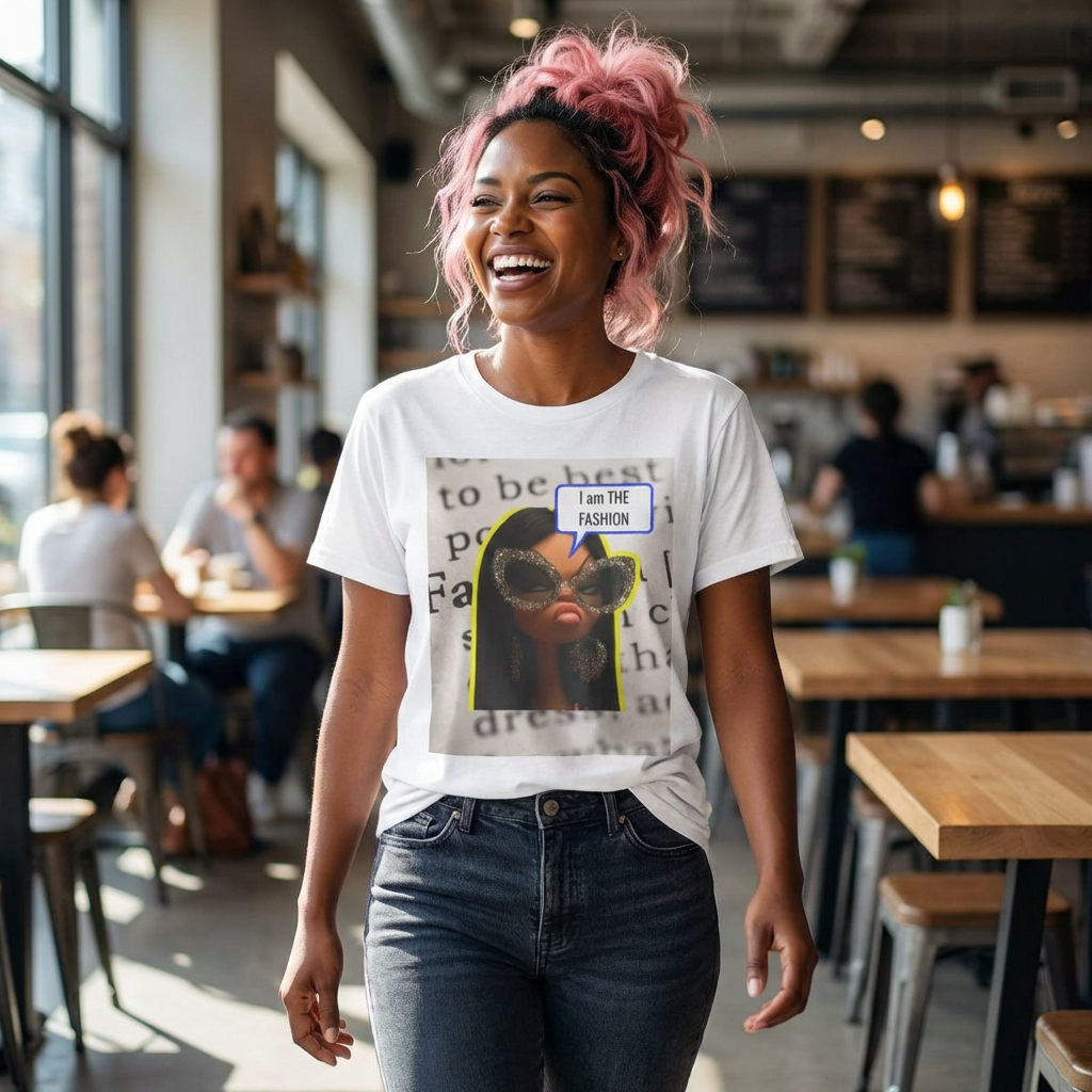 I Am THE FASHION T-Shirt — Retro Doll Graphic Tee product thumbnail image I Am THE FASHION T-Shirt — Retro Doll Graphic Tee product thumbnail image