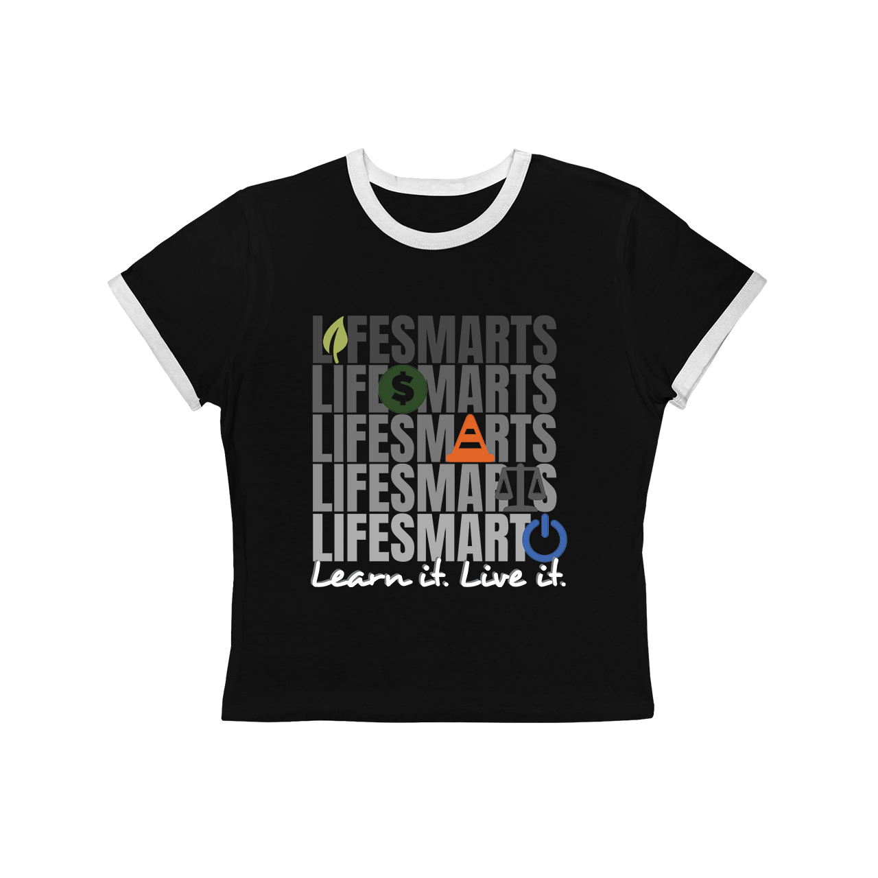 Ringer Tee - “Learn It. Live It” Cropped product thumbnail image Ringer Tee - “Learn It. Live It” Cropped product thumbnail image