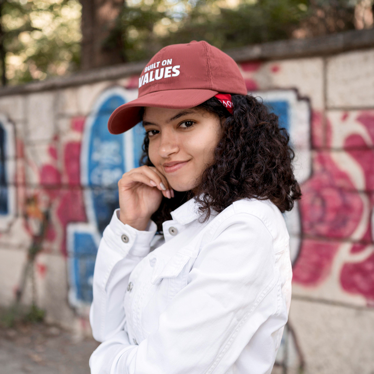 Built On Values Corduroy Cap — Embroidered Vintage Baseball Hat