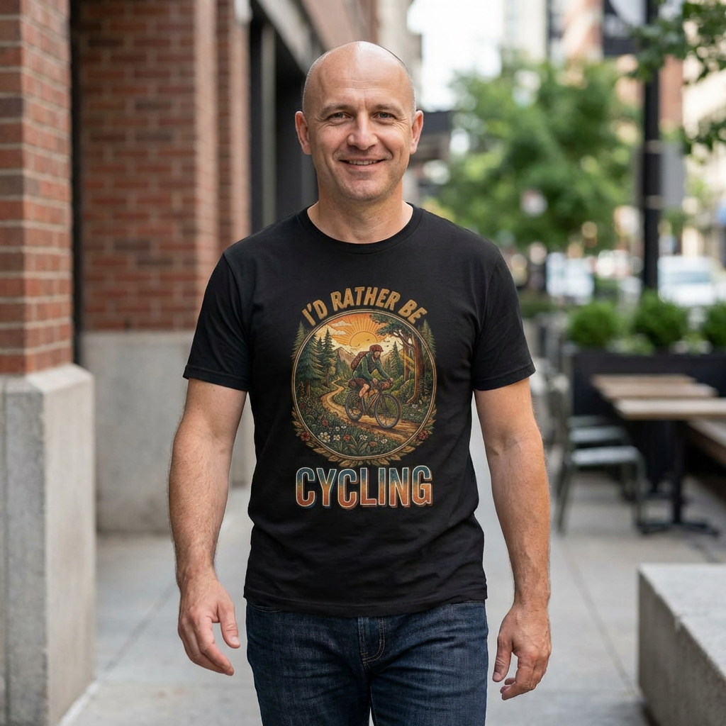I'd Rather Be Cycling T-Shirt – Retro Style Cycling Tee