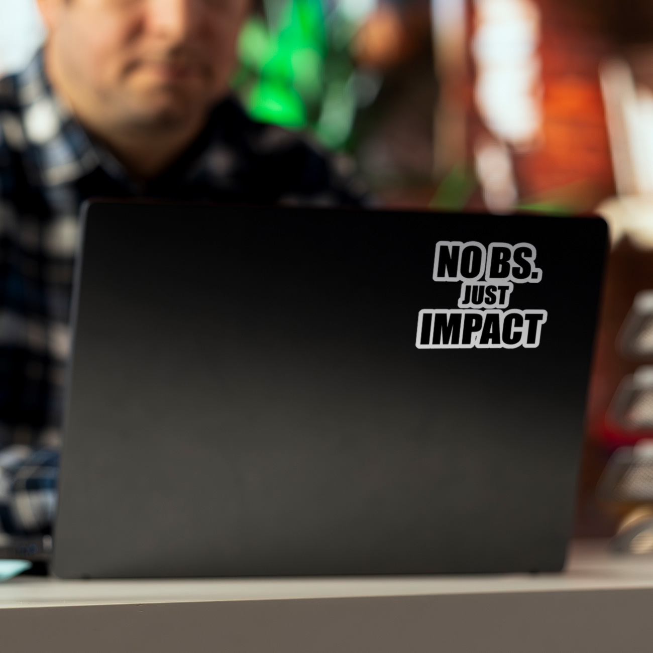 No BS Just Impact Sticker — Motivational Kiss-Cut Vinyl Decal product thumbnail image