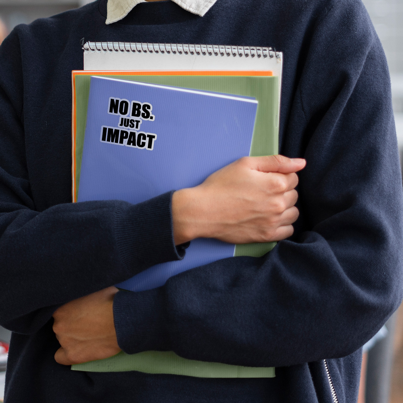 No BS Just Impact Sticker — Motivational Kiss-Cut Vinyl Decal product thumbnail image