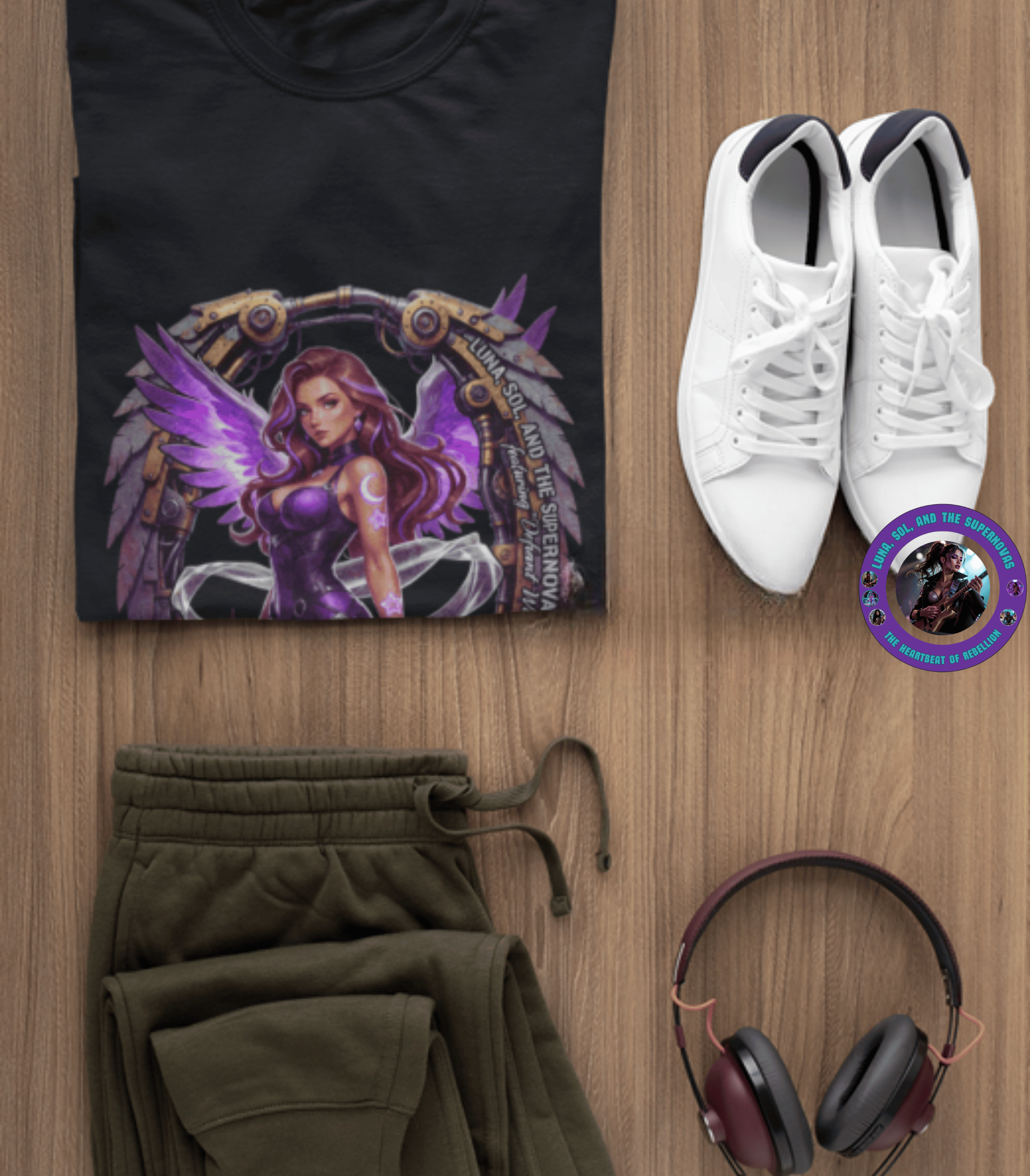 Luna Sol & The Supernovas: "Defiant Wings" Official Concert Tee – Nowhere Bar Edition product thumbnail image Luna Sol & The Supernovas: "Defiant Wings" Official Concert Tee – Nowhere Bar Edition product thumbnail image