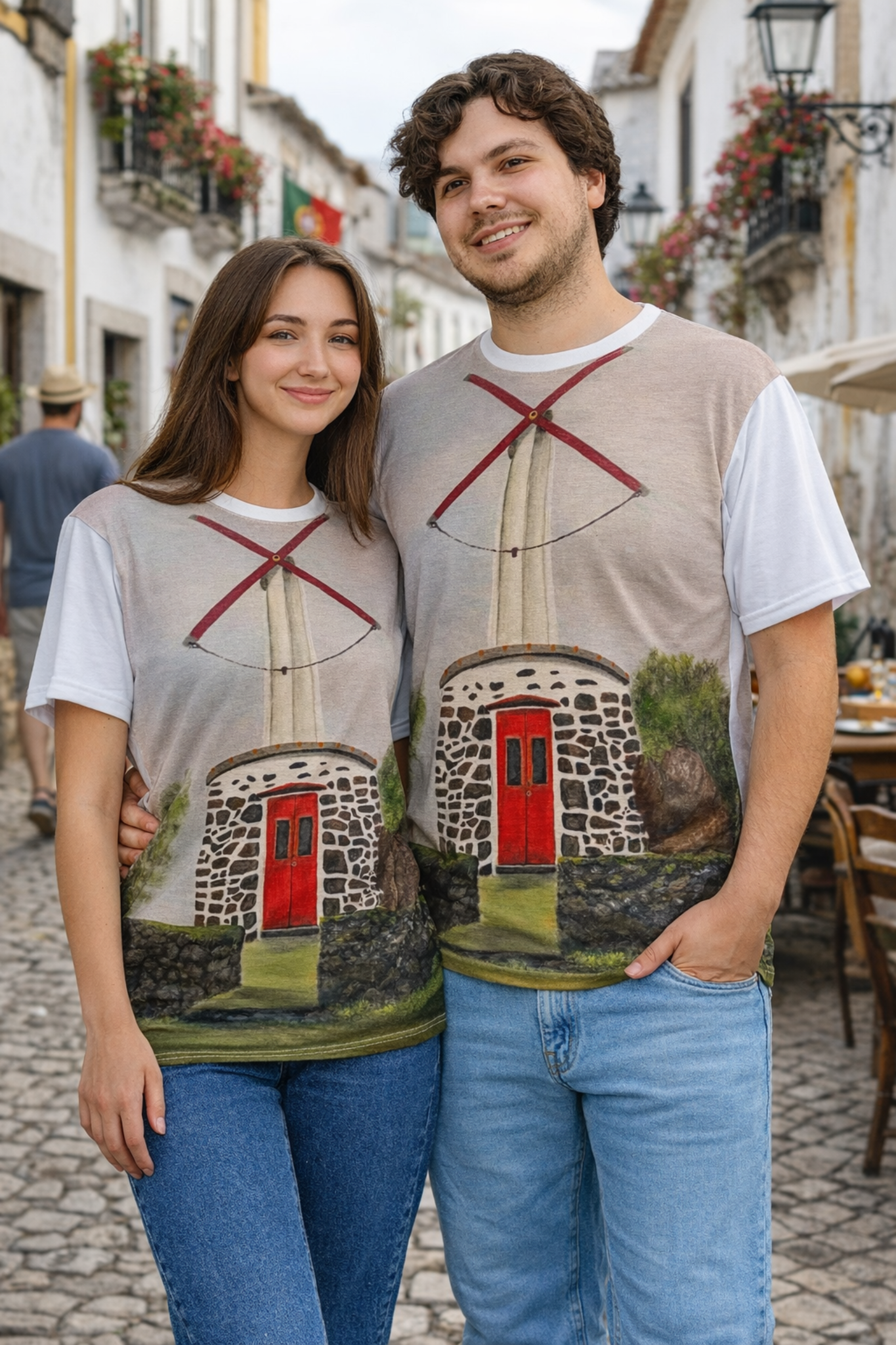 Windmill Cottage Tee — Red Door Scenic All-Over Print Shirt (Front Only) product thumbnail image Windmill Cottage Tee — Red Door Scenic All-Over Print Shirt (Front Only) product thumbnail image