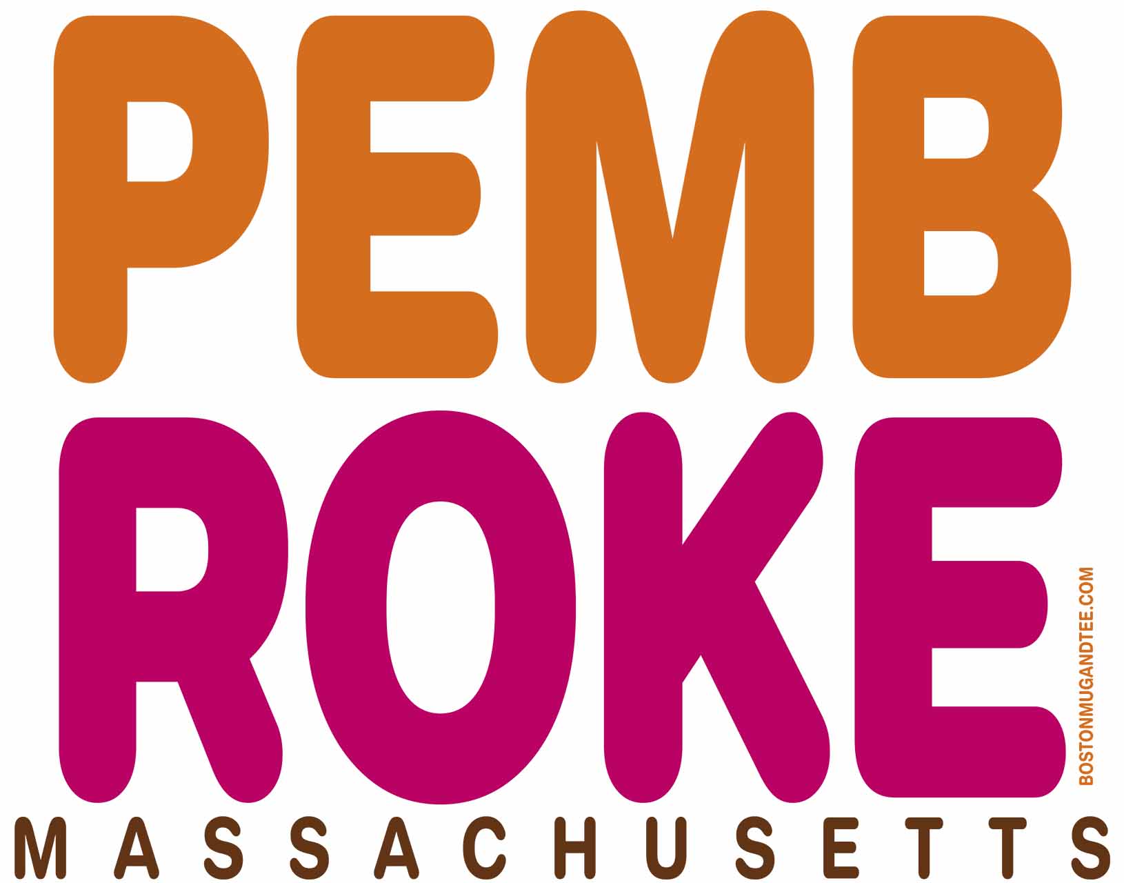 Pembroke Massachusetts Retro Bold Text Tee - not dollar store junk, our shirts are 100% heavy cotton you'll wear over and over. And...FREE SHIPPING. product thumbnail image