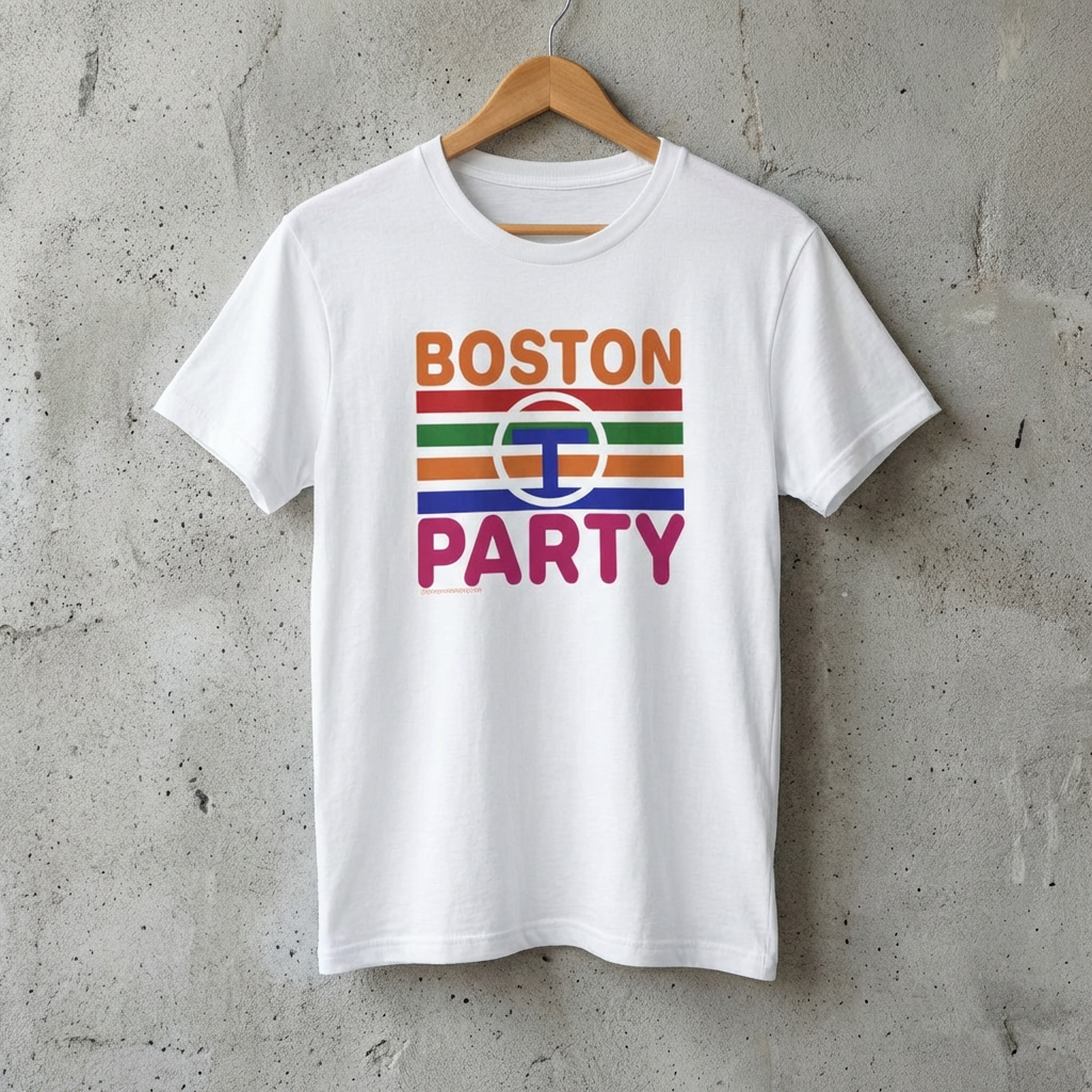 Boston "T" Party Retro MBTA Shirt | Subway Line Tee | Boston Gift product thumbnail image