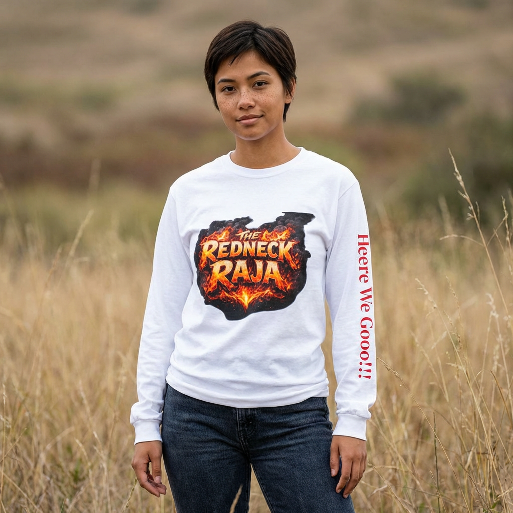 Official Logo THEredneckRAJA Unisex Garment-dyed Long Sleeve T-Shirt