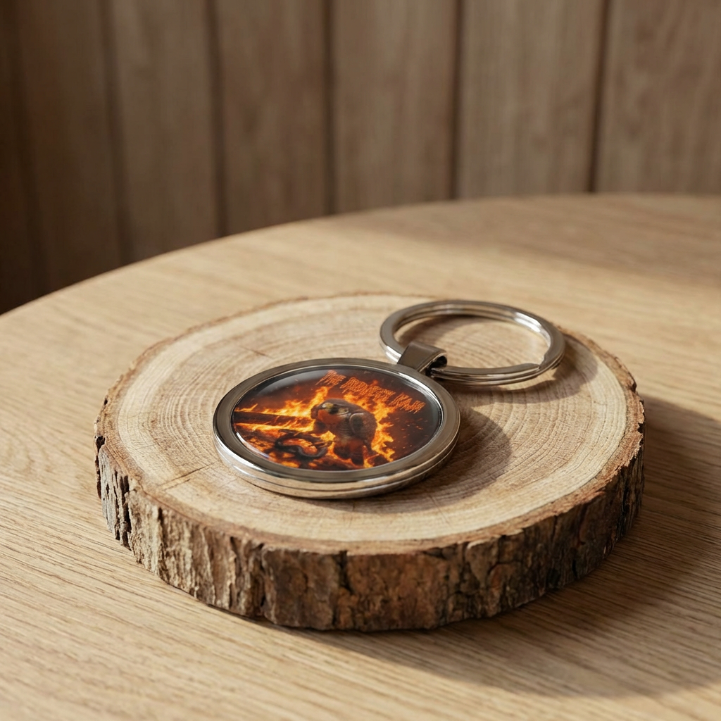 THEredneckRAJA Round Stainless Steel Keychain