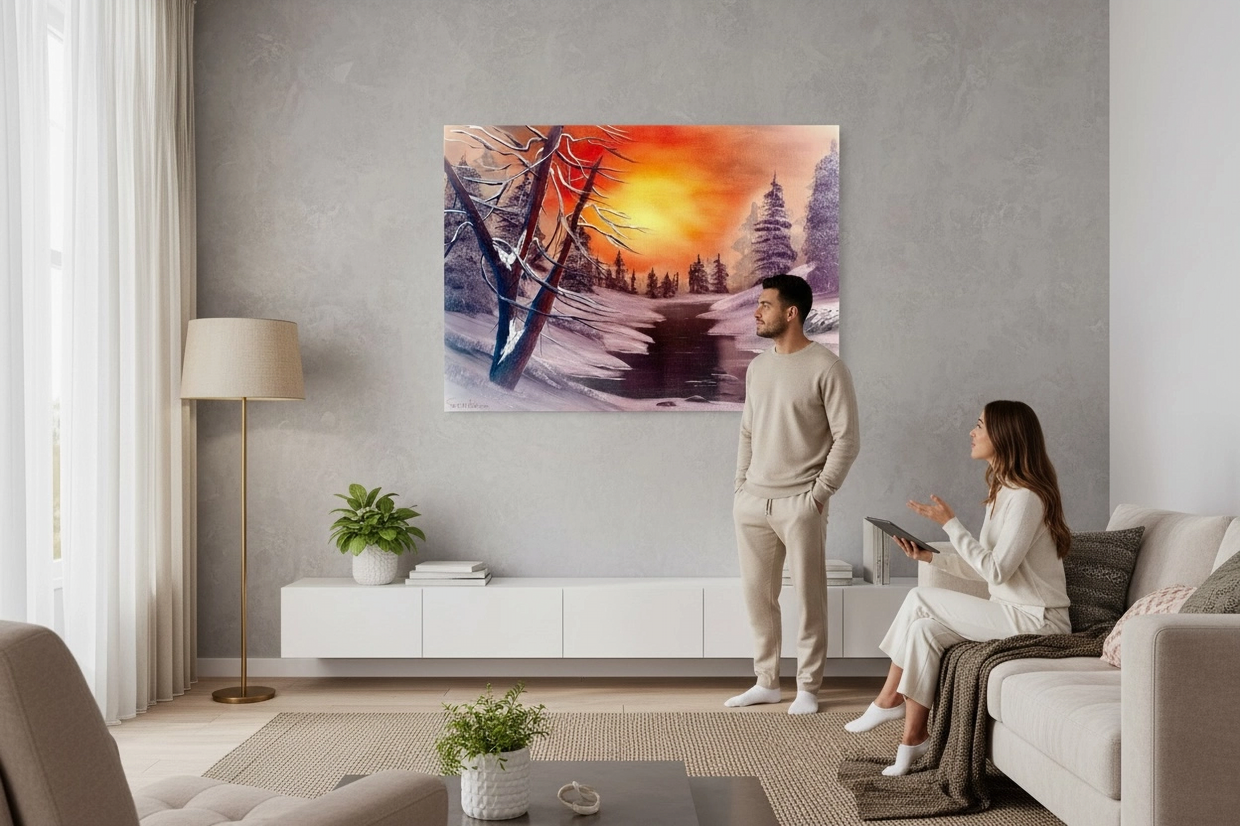 Winter Sunset Canvas Print - Mini to Mighty product thumbnail image
