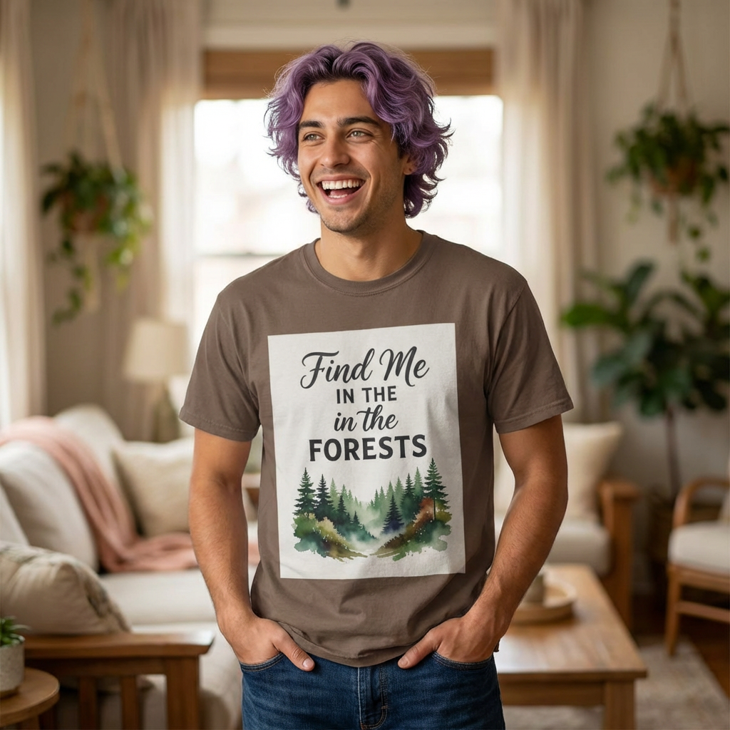 Find Me in the Forests T-Shirt — Vintage Forest Nature Tee product thumbnail image