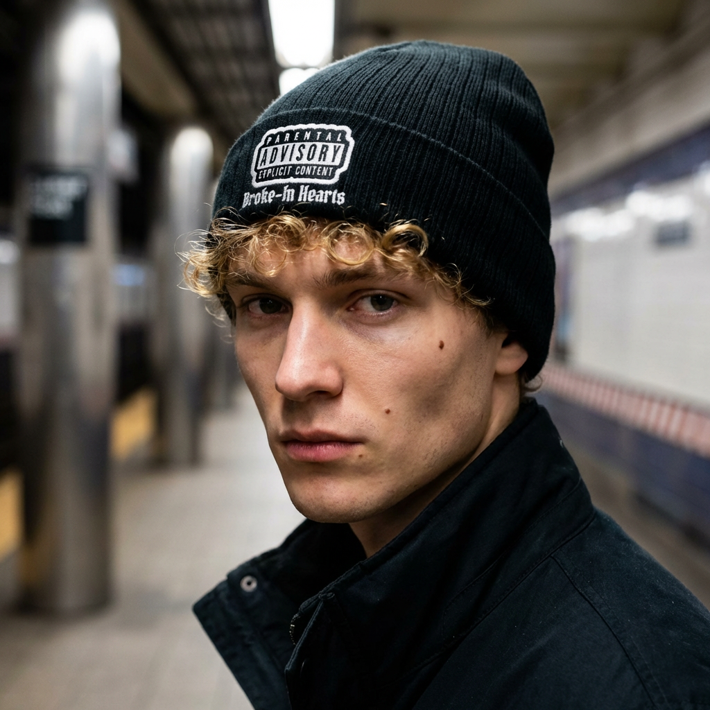 Broke-In Hearts Knit Beanie product thumbnail image Broke-In Hearts Knit Beanie product thumbnail image