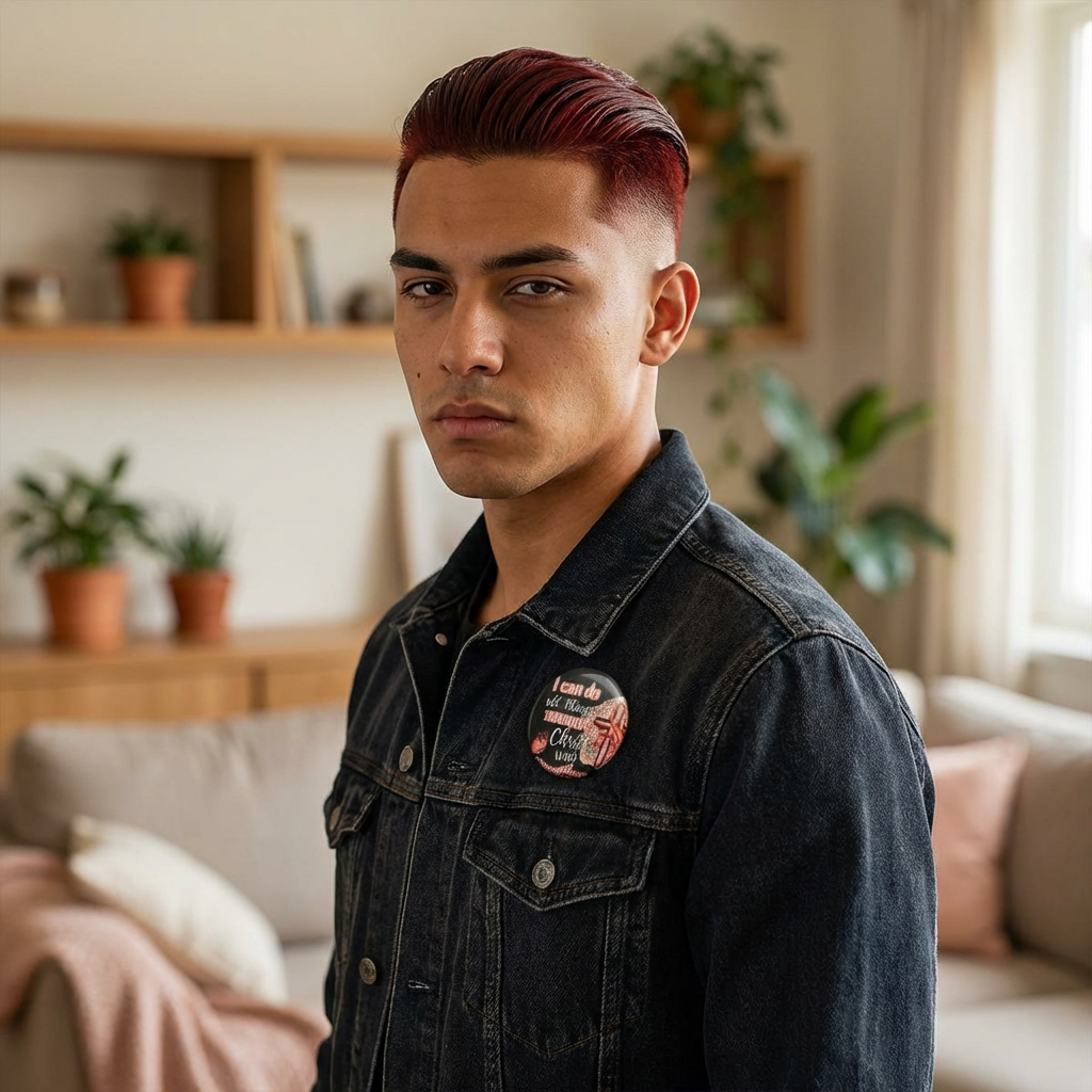 Round Pin Button — “I Can Do All Things Through Christ Who Strengthens Me” Christian Faith Badge product thumbnail image